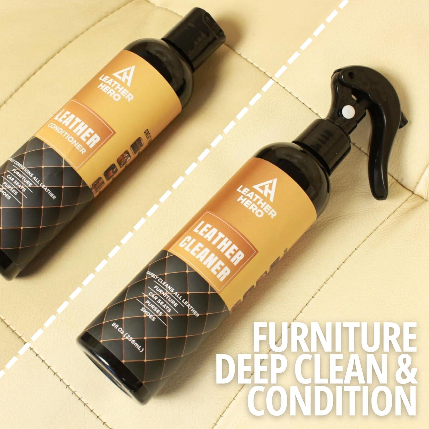 Kit Limpiador y Acondicionador de Cuero Leather Hero 4 Piezas