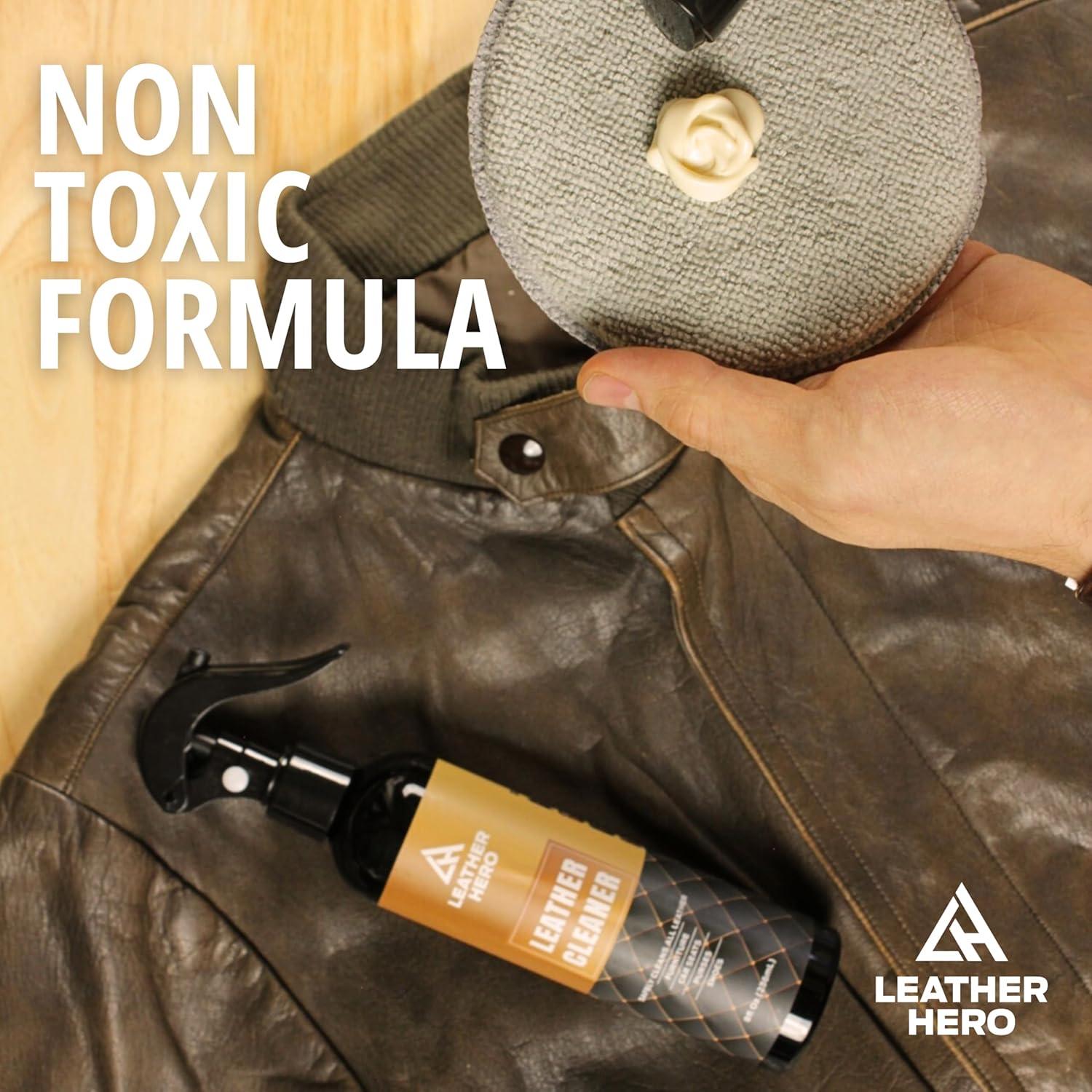 Kit Limpiador y Acondicionador de Cuero Leather Hero 4 Piezas