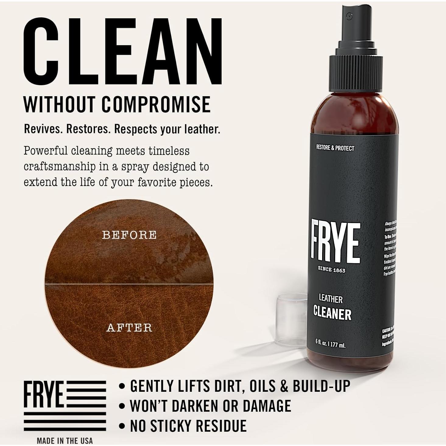 Limpiador de Cuero FRYE 177ml - No Tóxico, Hecho en EE. UU.