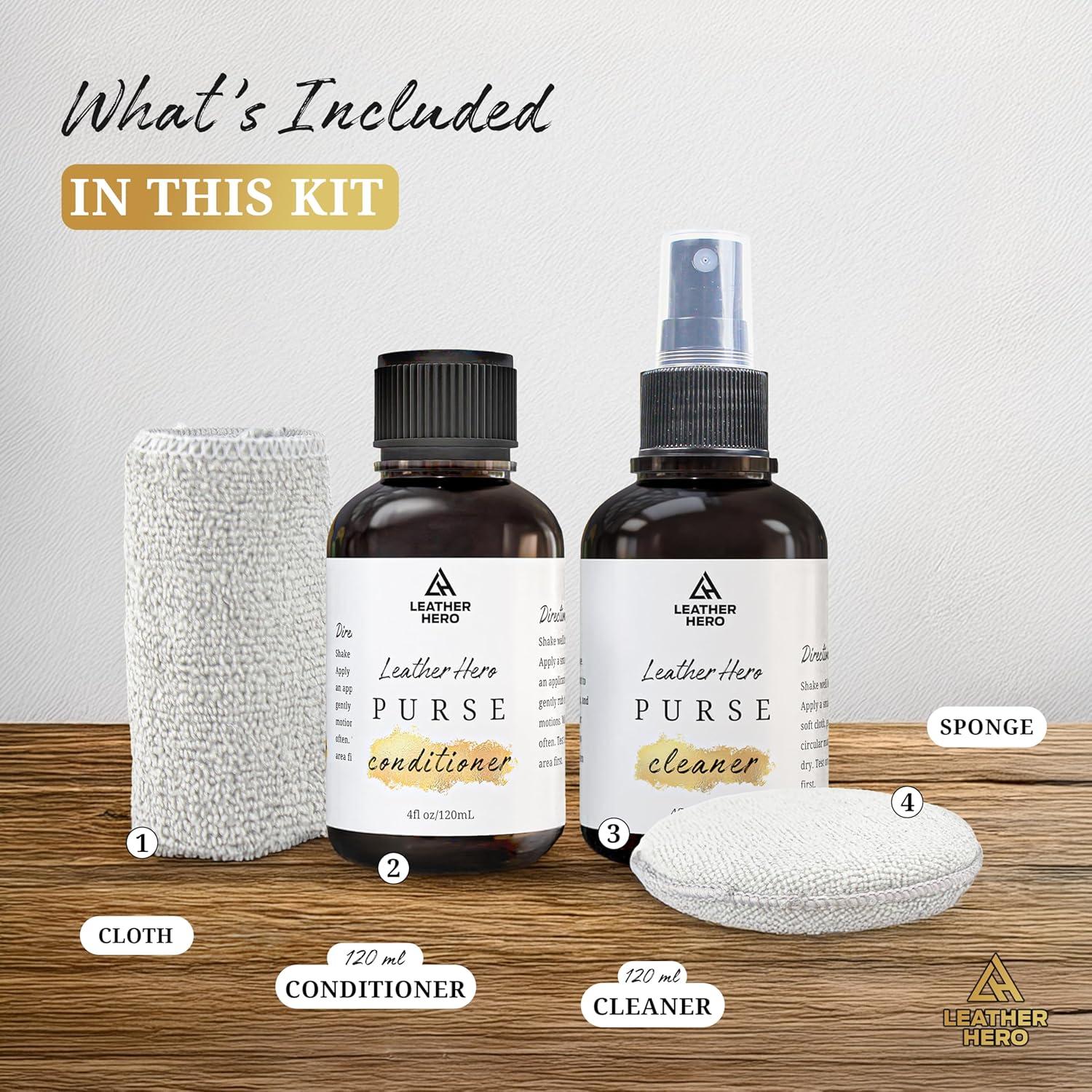 Kit de Cuidado de Cuero - Limpiador y Acondicionador 4oz