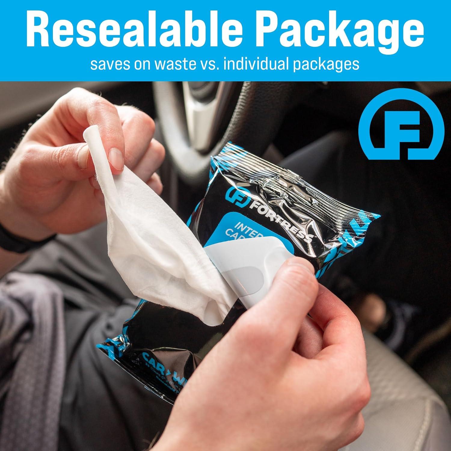 Toallitas para Interior de Auto Fortress - Paquete de 2 (25 ct)