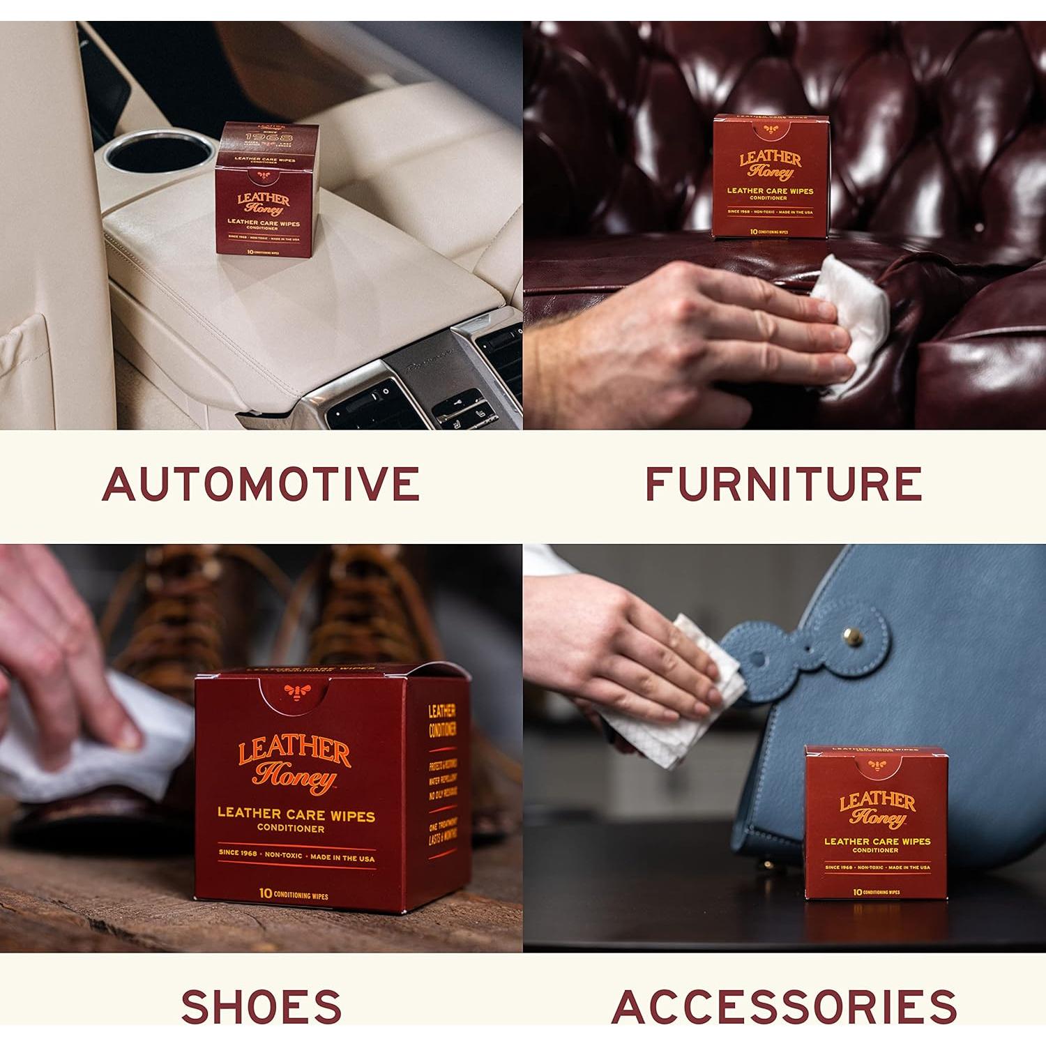 Toallitas acondicionadoras y limpiadoras de cuero Leather Honey