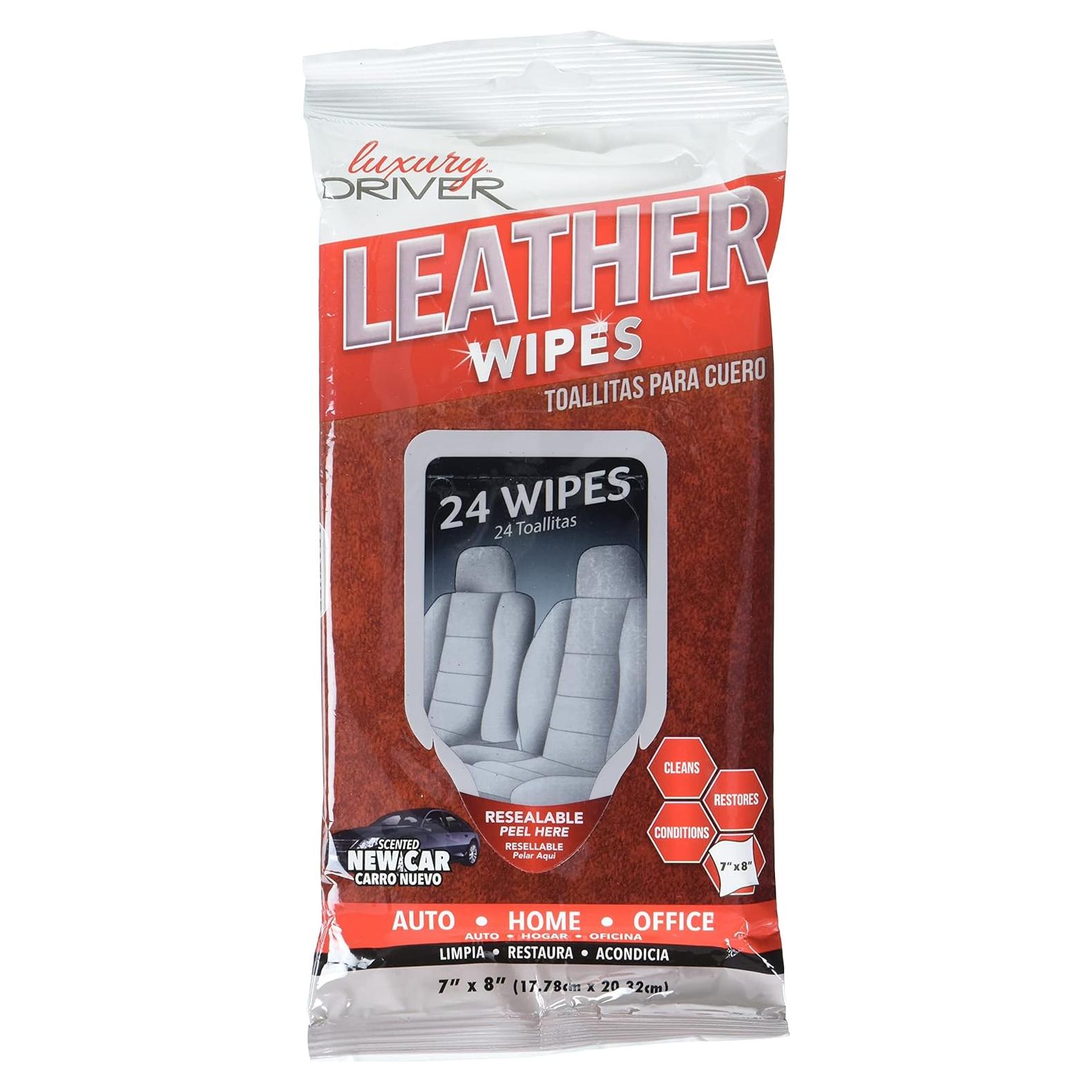 Toallitas de Cuero Luxury Driver 24 unidades 17.78x20.32 cm