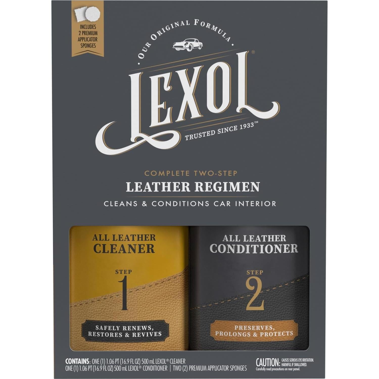 Kit de Cuidado de Cuero Lexol 16.9 oz - Limpiador y Acondicionador