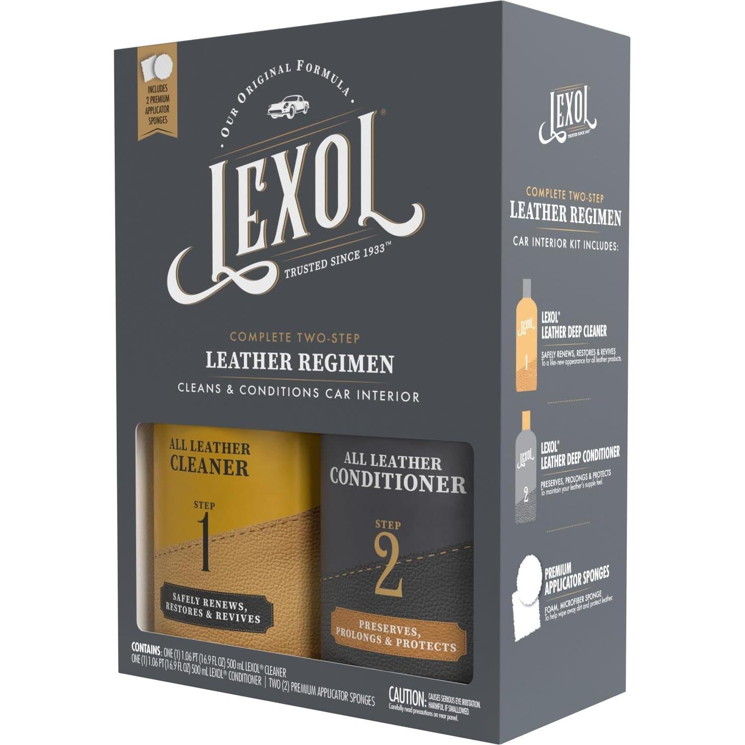 Kit de Cuidado de Cuero Lexol 16.9 oz - Limpiador y Acondicionador