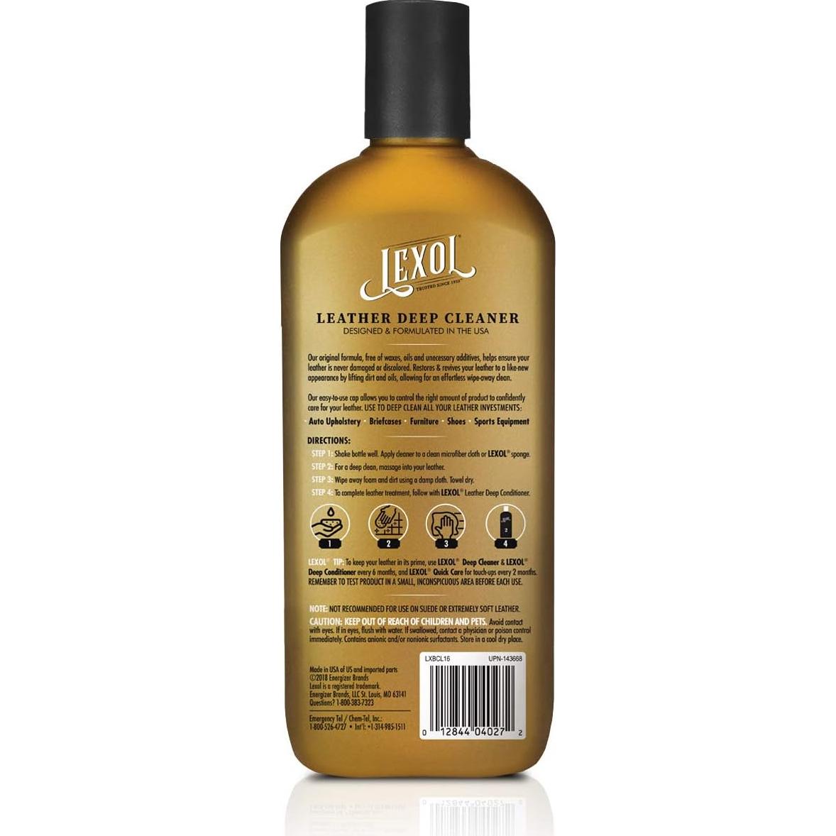 Limpiador de Cuero Lexol 500 ml - pH Balanceado Antibacteriano