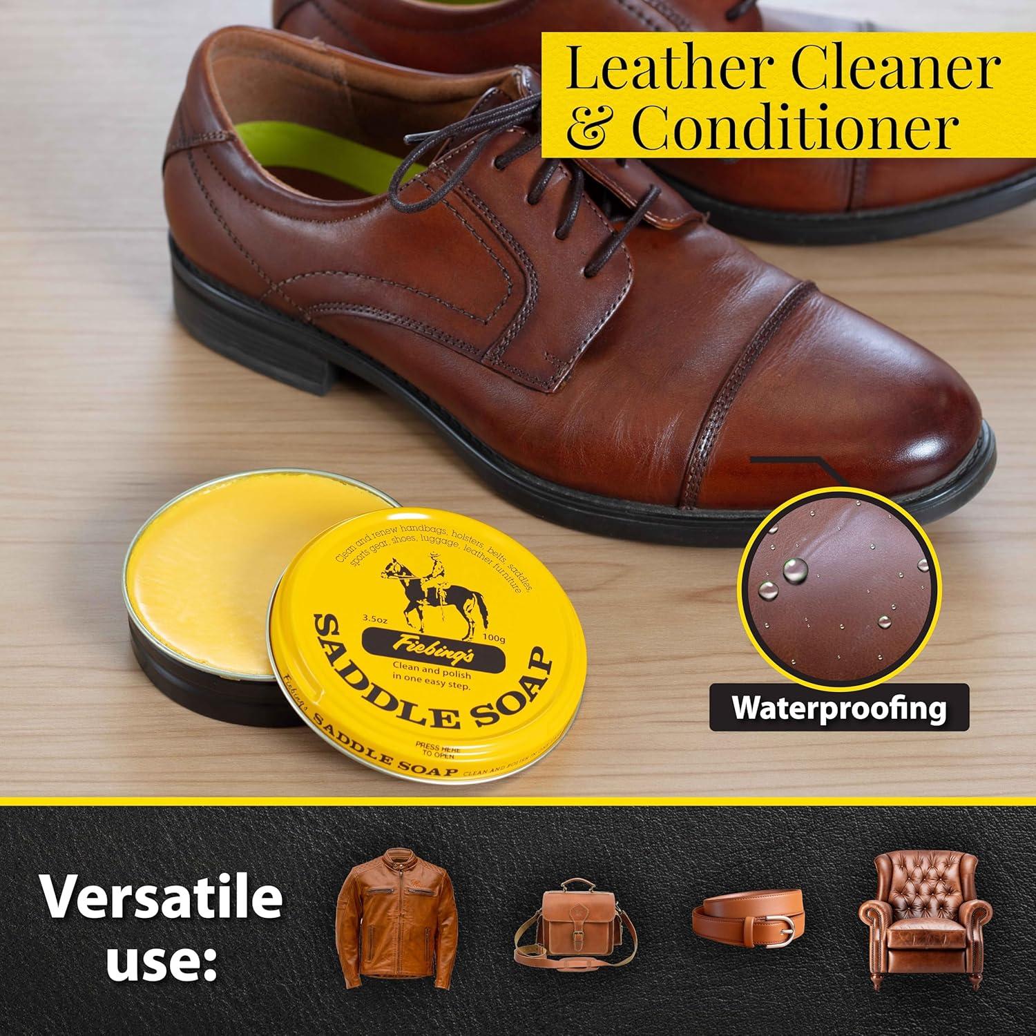 Jabón Fiebing para Cuero Amarillo 99.22 g - Limpiador y Acondicionador