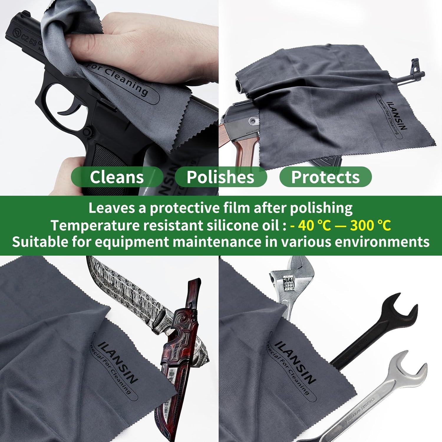 Paquete de 3 Paños de Silicona ILANSIN 30x30 cm Limpieza Armas