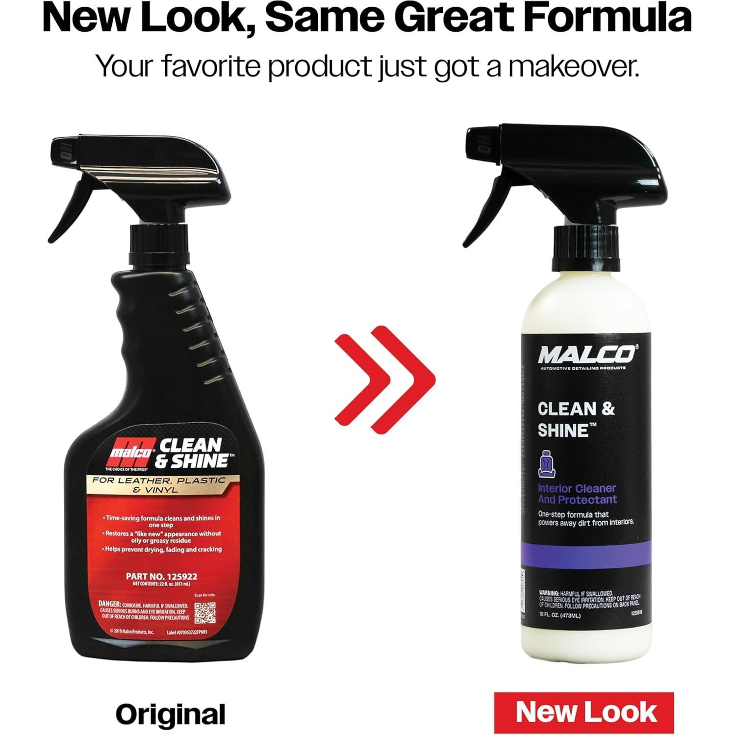 Limpiador y abrillantador Malco Clean & Shine 473 ml - Interior auto