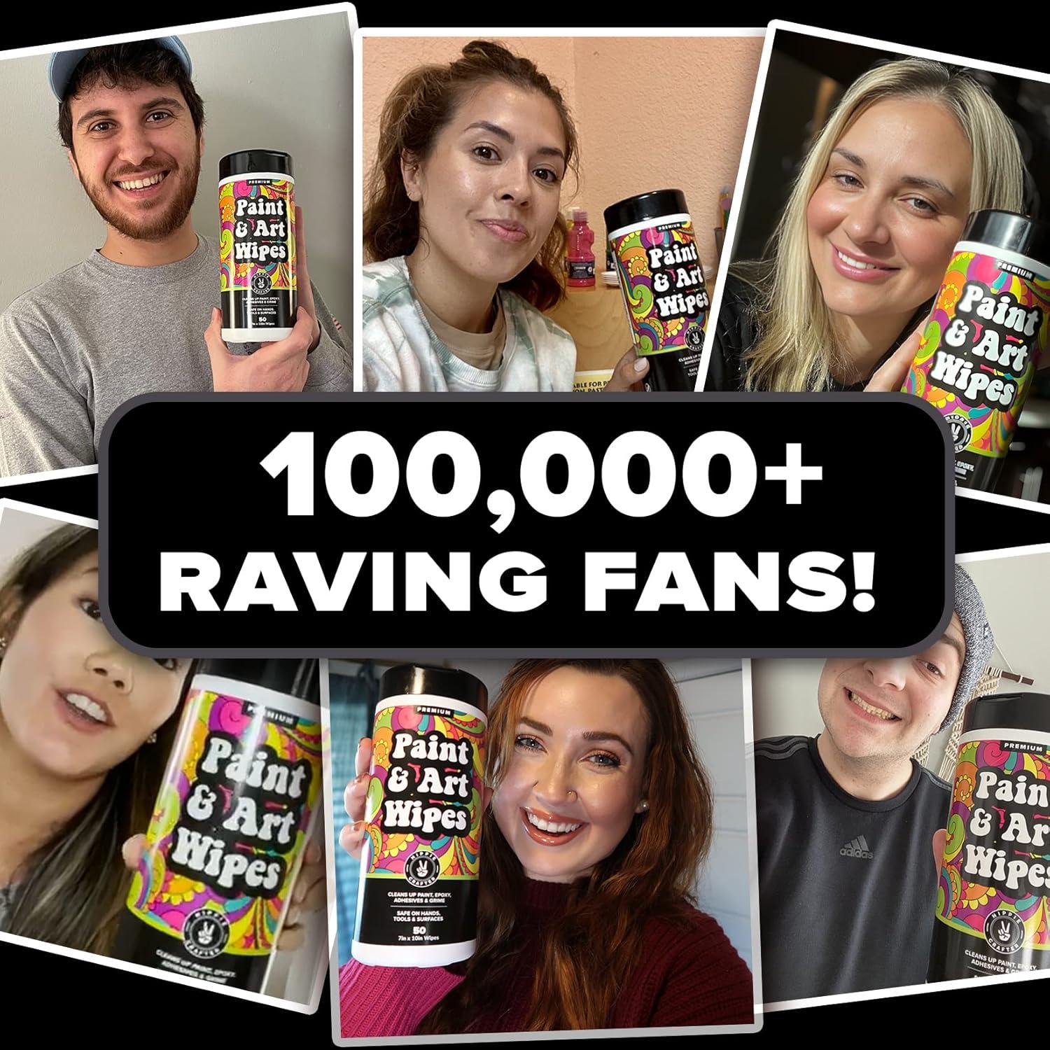 Toallitas Limpiadoras para Pintura Hippie Crafter - 50 Unidades