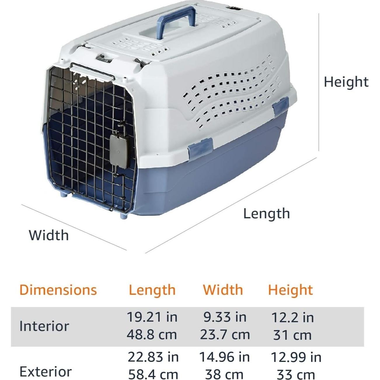 Transportín Duro para Mascotas Amazon Basics 57.9x38.0x32.9cm