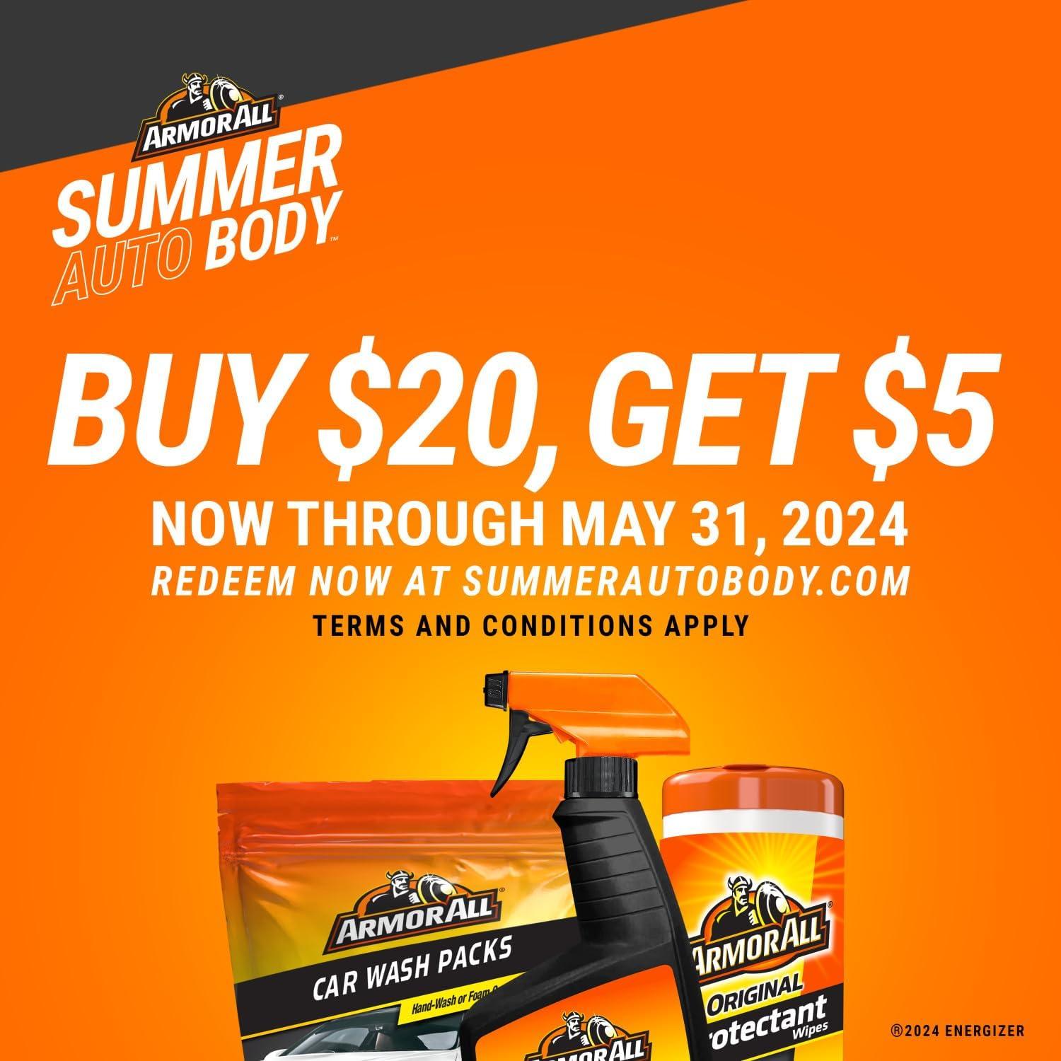 Toallitas de Limpieza para Autos Armor All 60 Unidades