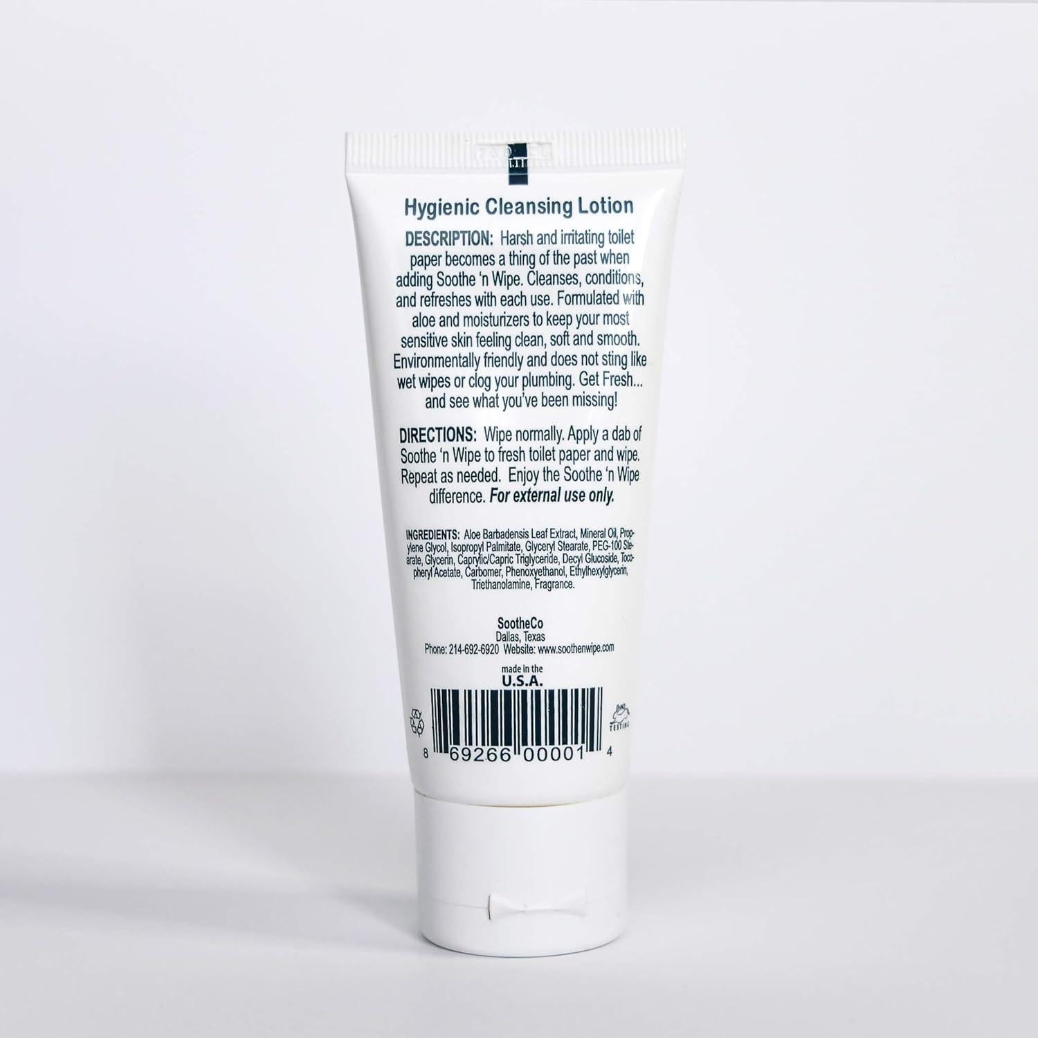 Loción Limpiadora Higiénica Soothe 'n Wipe 59.15 ml - Alternativa a Toallitas