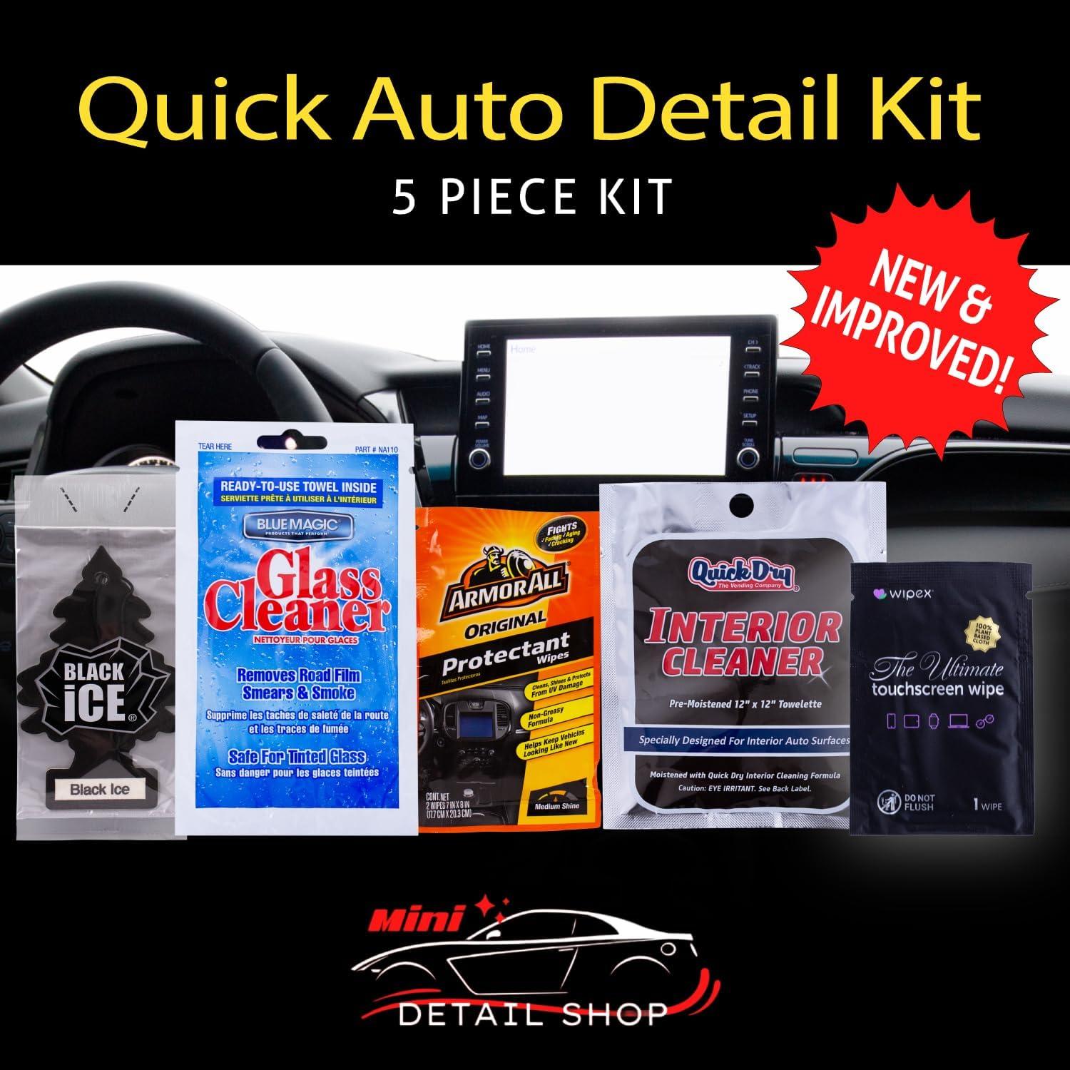 Kit de Limpieza Interior de Auto Mini Detail Shop - 5 Toallitas