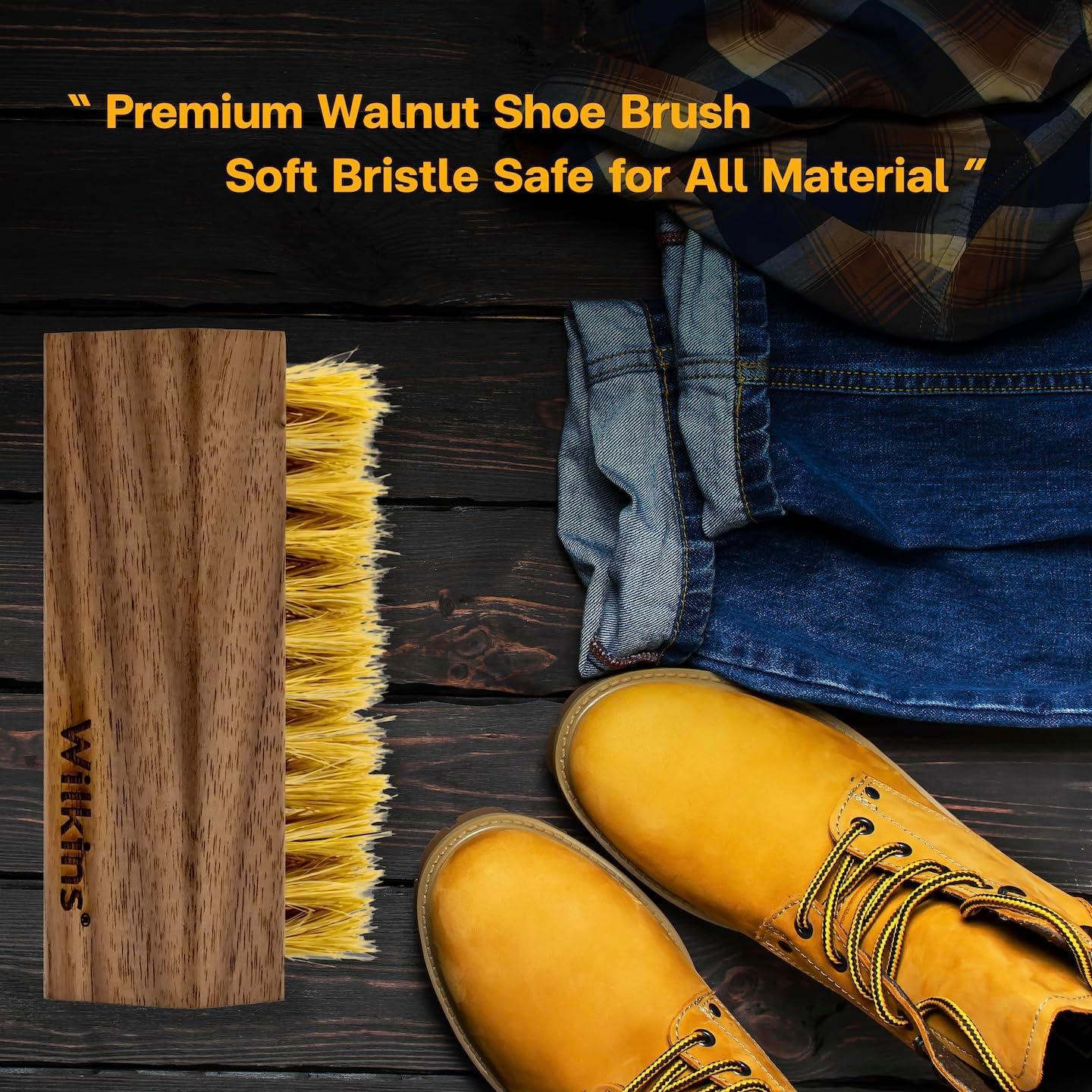 Cepillo de Limpieza de Zapatos Wilkins - Cerdas Suaves de Cerdo