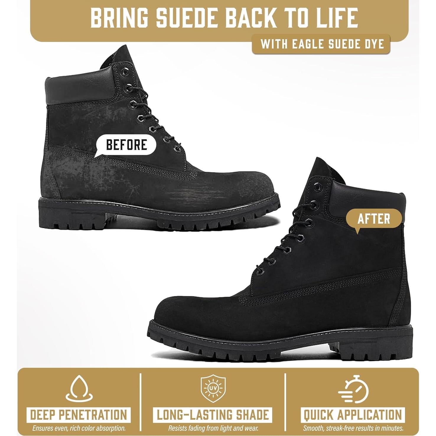 Tinte Negro para Ante y Nubuck Eagle con Aplicador y Cepillo