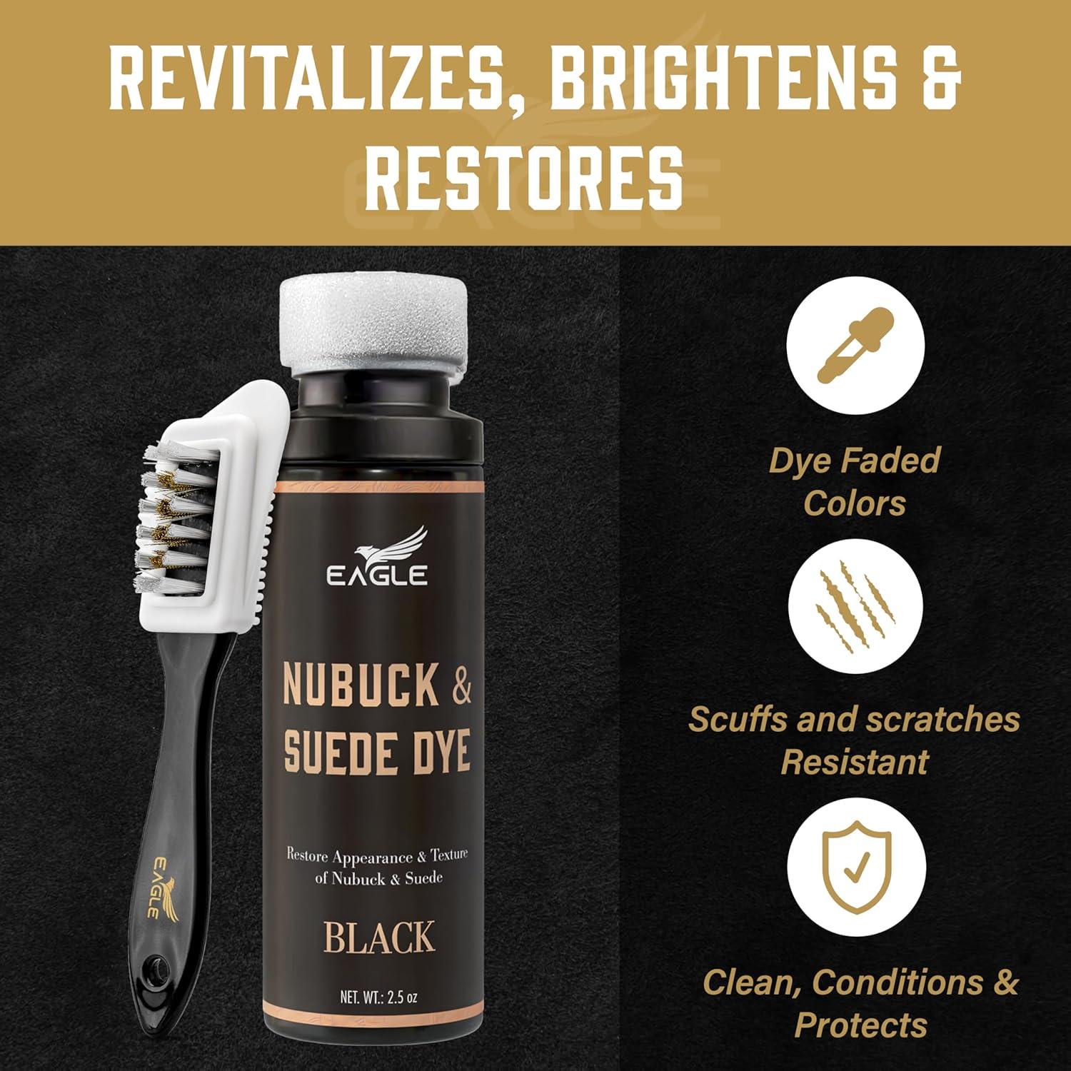 Tinte Negro para Ante y Nubuck Eagle con Aplicador y Cepillo