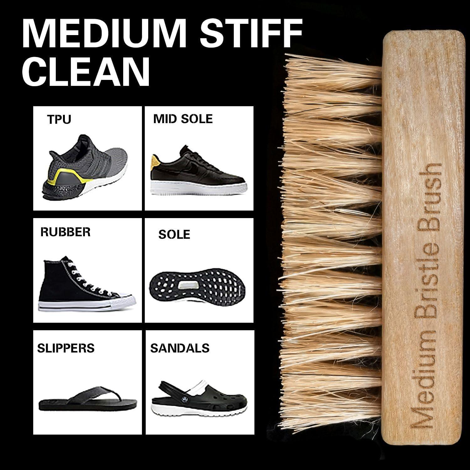 Juego de cepillos de limpieza de zapatos FAVOLOSA - 2 cepillos suaves y medianos