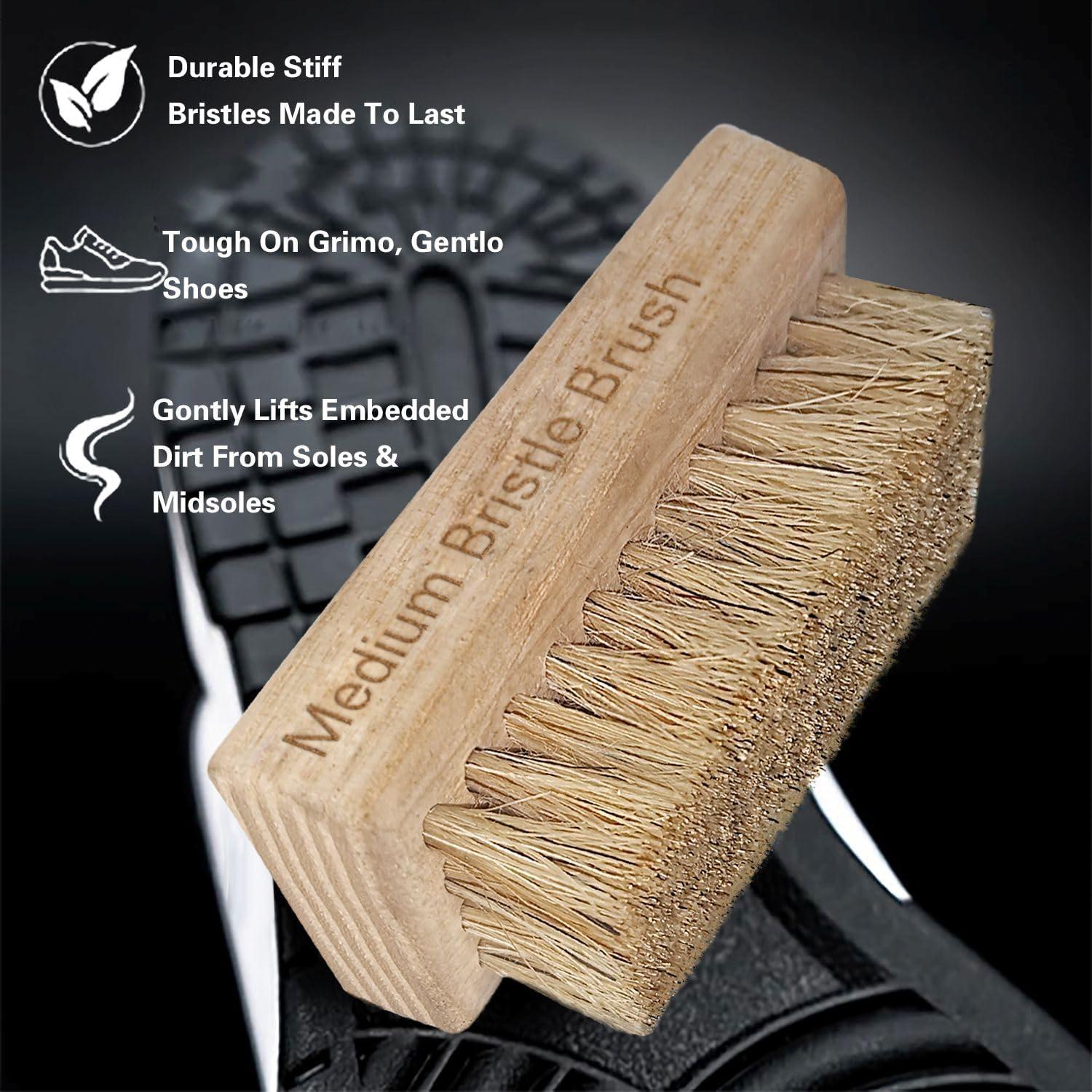 Juego de cepillos de limpieza de zapatos FAVOLOSA - 2 cepillos suaves y medianos