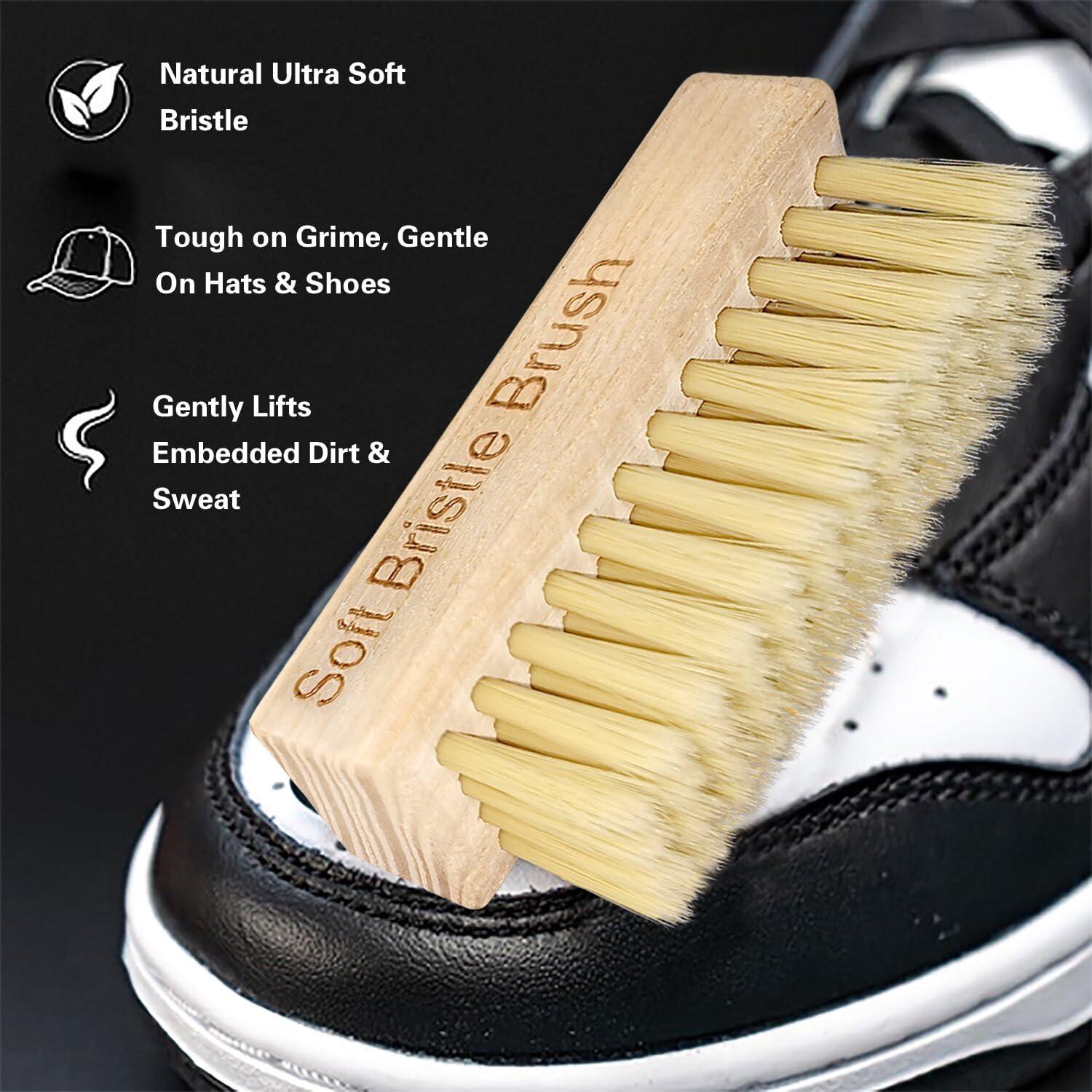 Juego de cepillos de limpieza de zapatos FAVOLOSA - 2 cepillos suaves y medianos