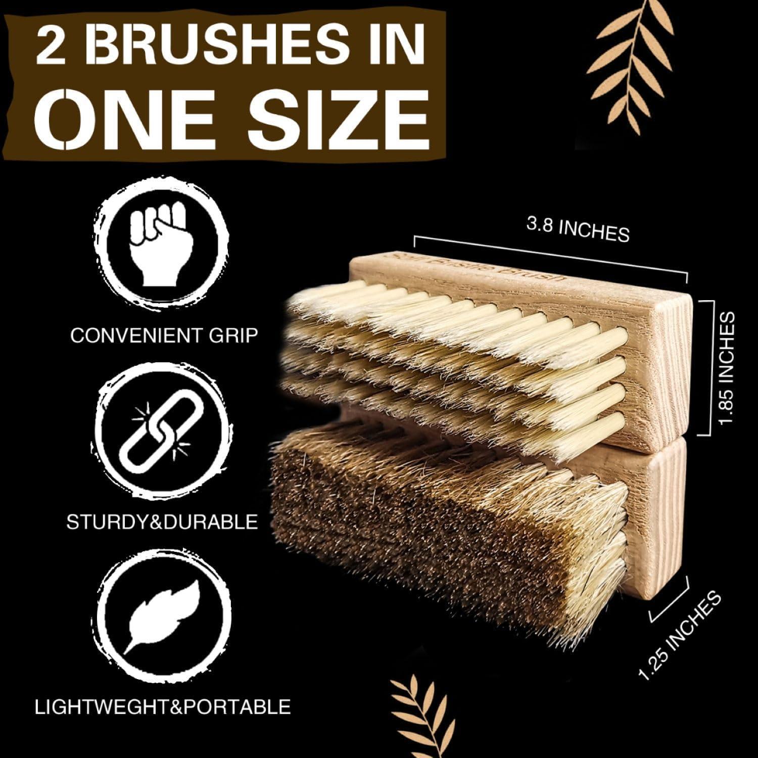 Juego de cepillos de limpieza de zapatos FAVOLOSA - 2 cepillos suaves y medianos