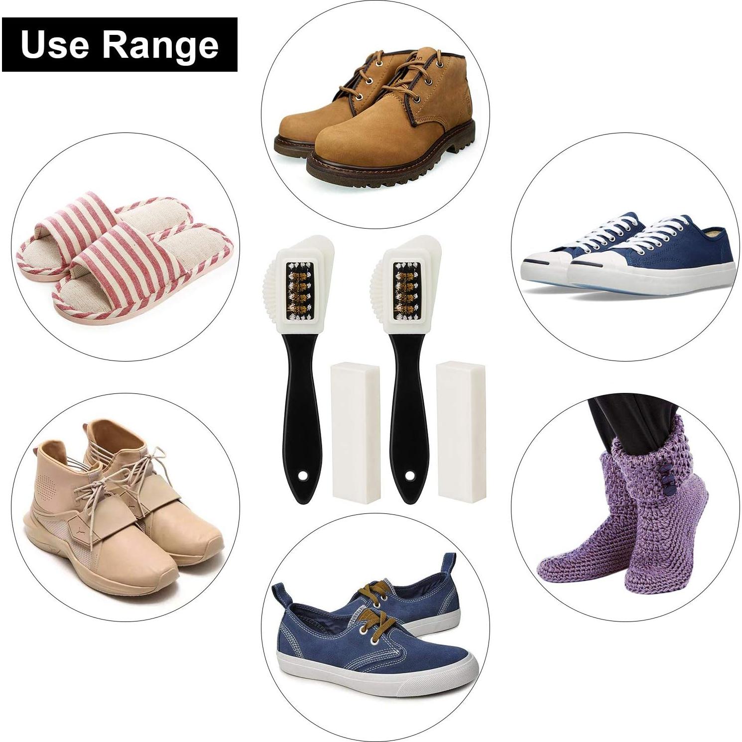 Kit de Limpieza de Zapatos Awpeye - 2 Cepillos y 4 Borradores