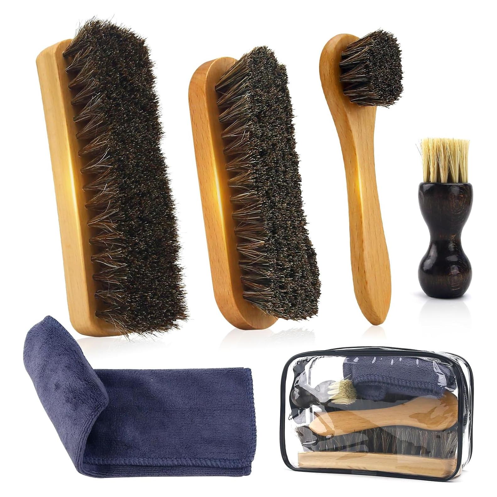 IKI Kit de Cepillos de Cuidado para Zapatos y Cuero 6 Piezas