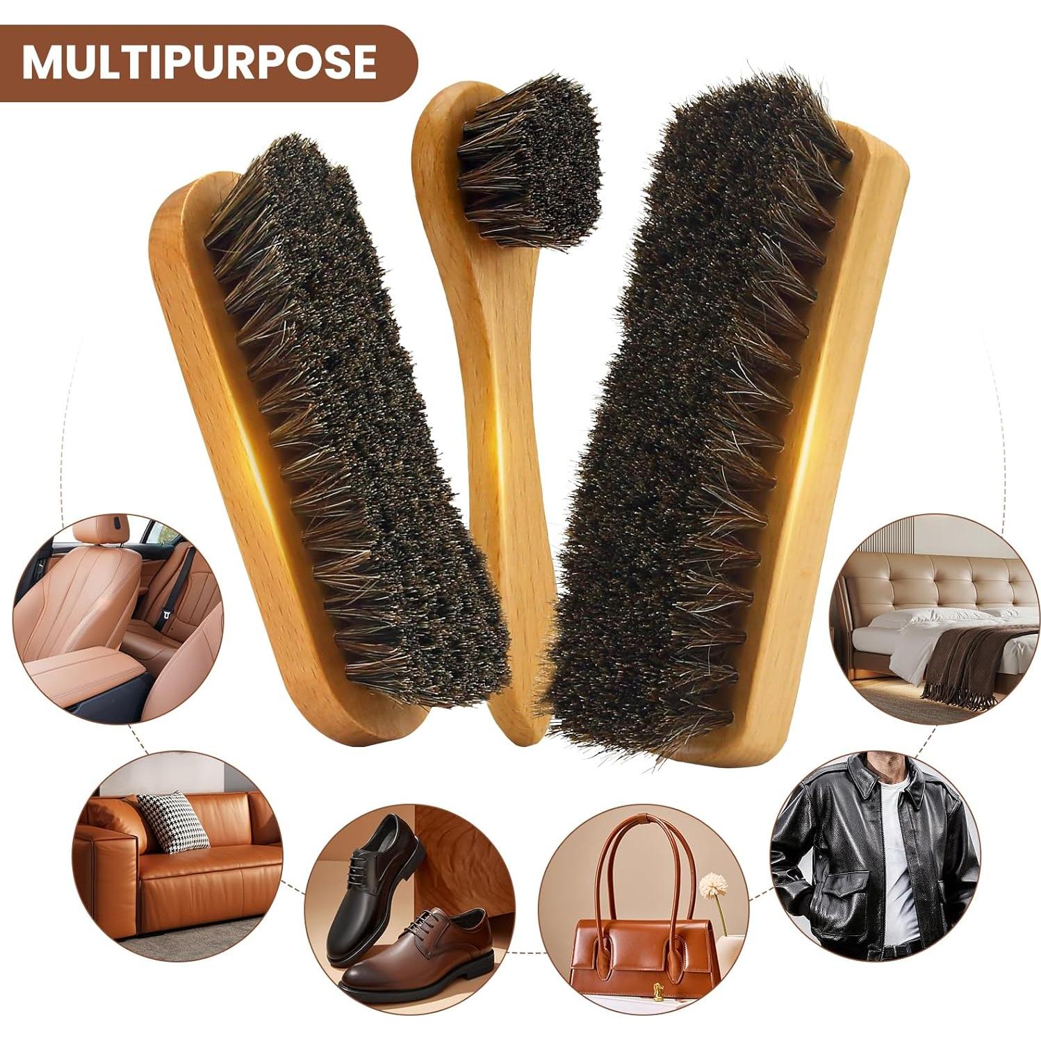 IKI Kit de Cepillos de Cuidado para Zapatos y Cuero 6 Piezas