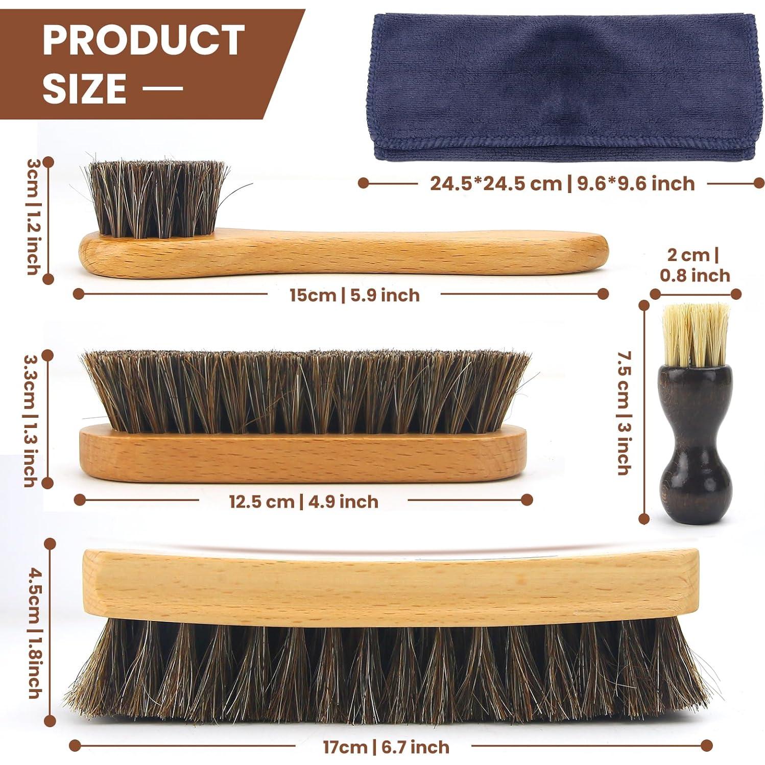 IKI Kit de Cepillos de Cuidado para Zapatos y Cuero 6 Piezas