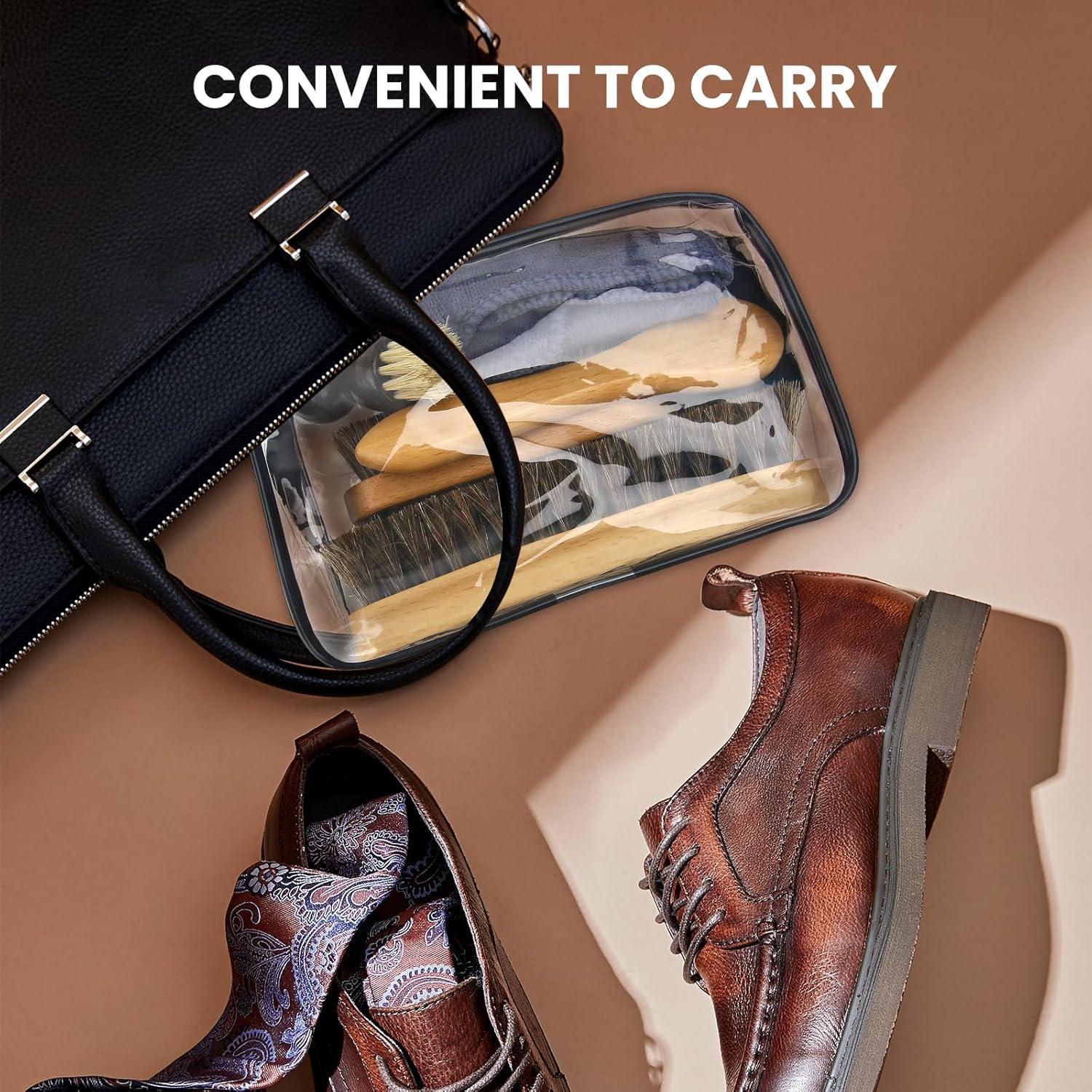 IKI Kit de Cepillos de Cuidado para Zapatos y Cuero 6 Piezas