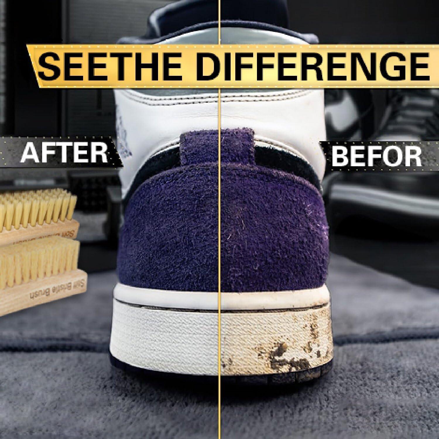 Juego de cepillos de limpieza de zapatos Favolosa - 2 cepillos suaves y rígidos