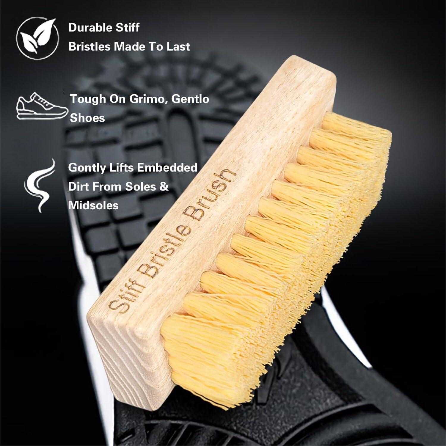 Juego de cepillos de limpieza de zapatos Favolosa - 2 cepillos suaves y rígidos