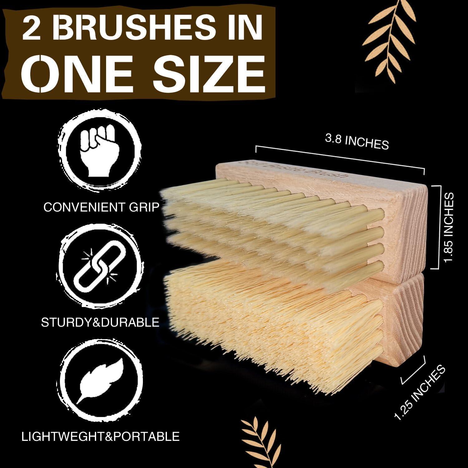 Juego de cepillos de limpieza de zapatos Favolosa - 2 cepillos suaves y rígidos