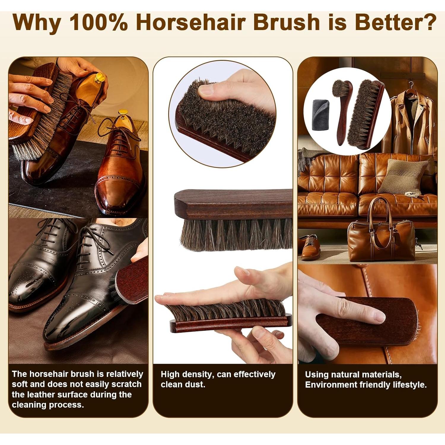 Kit de Cepillos para Cuidado de Cuero Lyssra - 3 Piezas