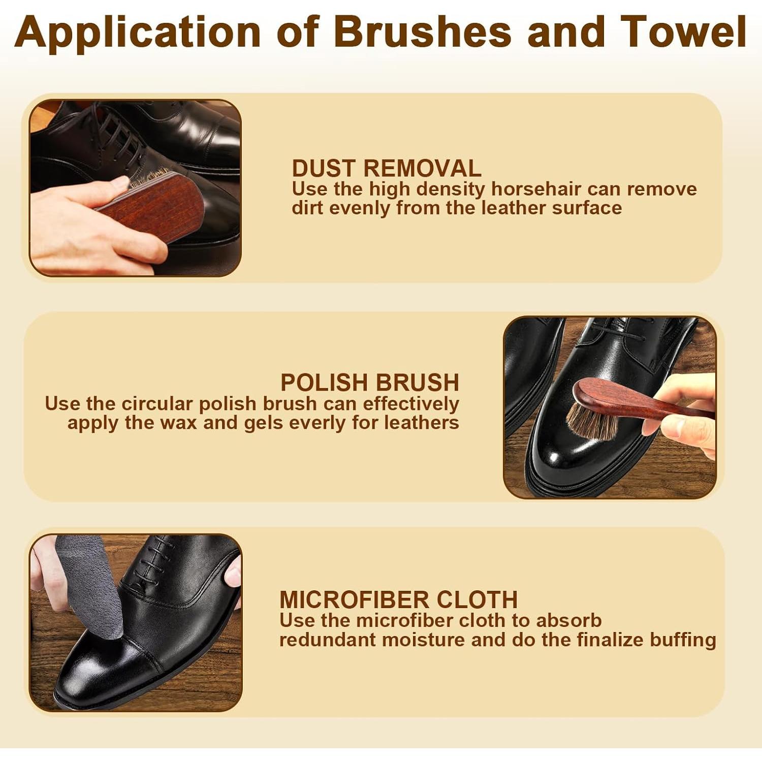 Kit de Cepillos para Cuidado de Cuero Lyssra - 3 Piezas