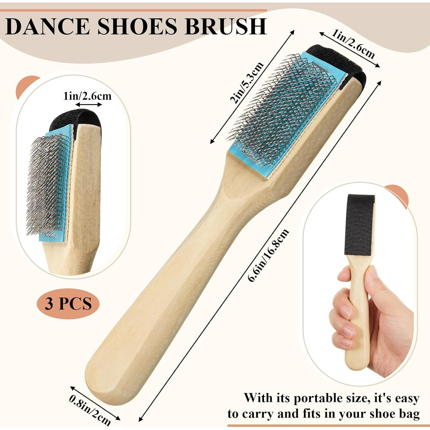 3 Cepillos para Zapatos de Baile Perthlin - Madera y Alambre