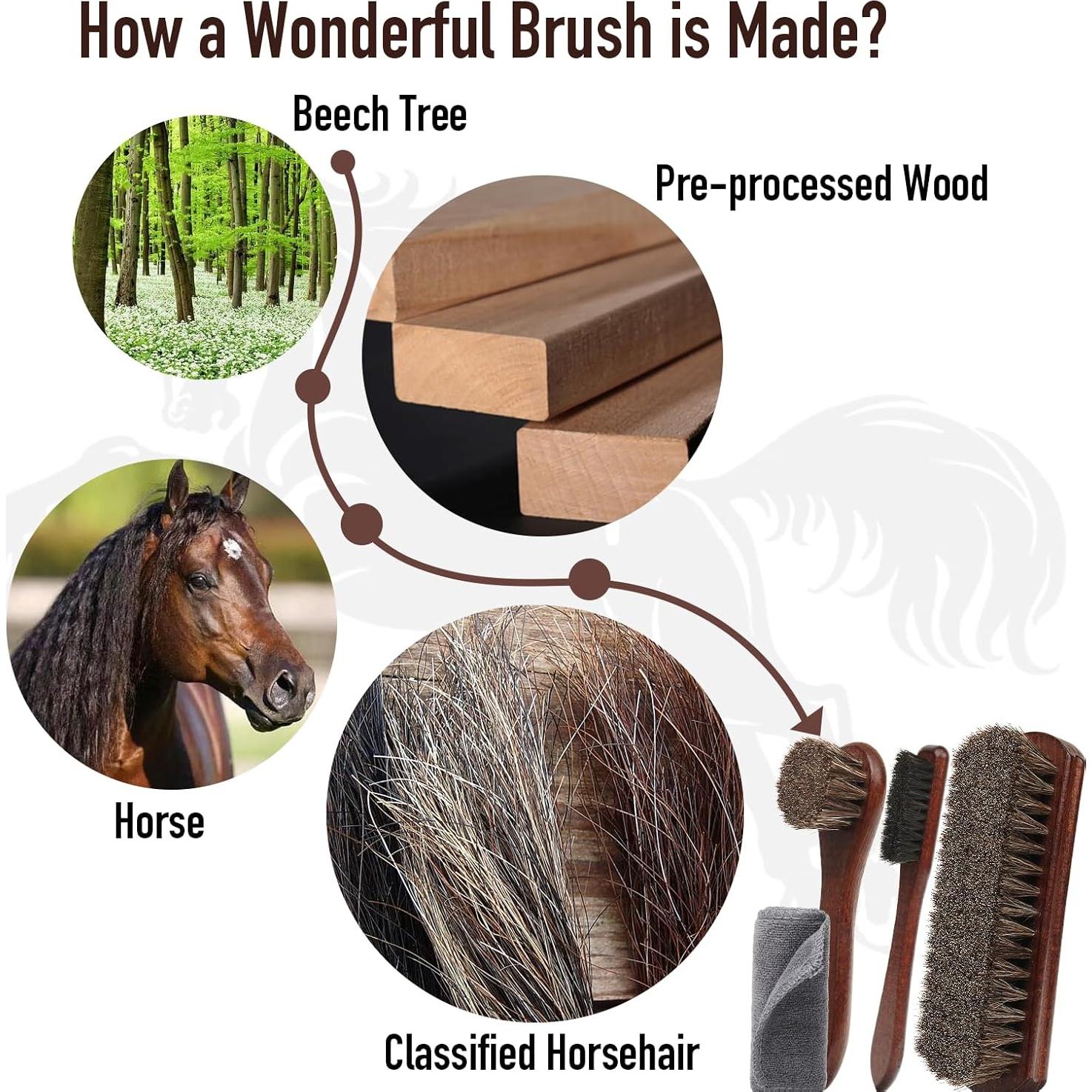 Kit de Cepillos para Zapatos de Cuero Zzisland 4 Piezas