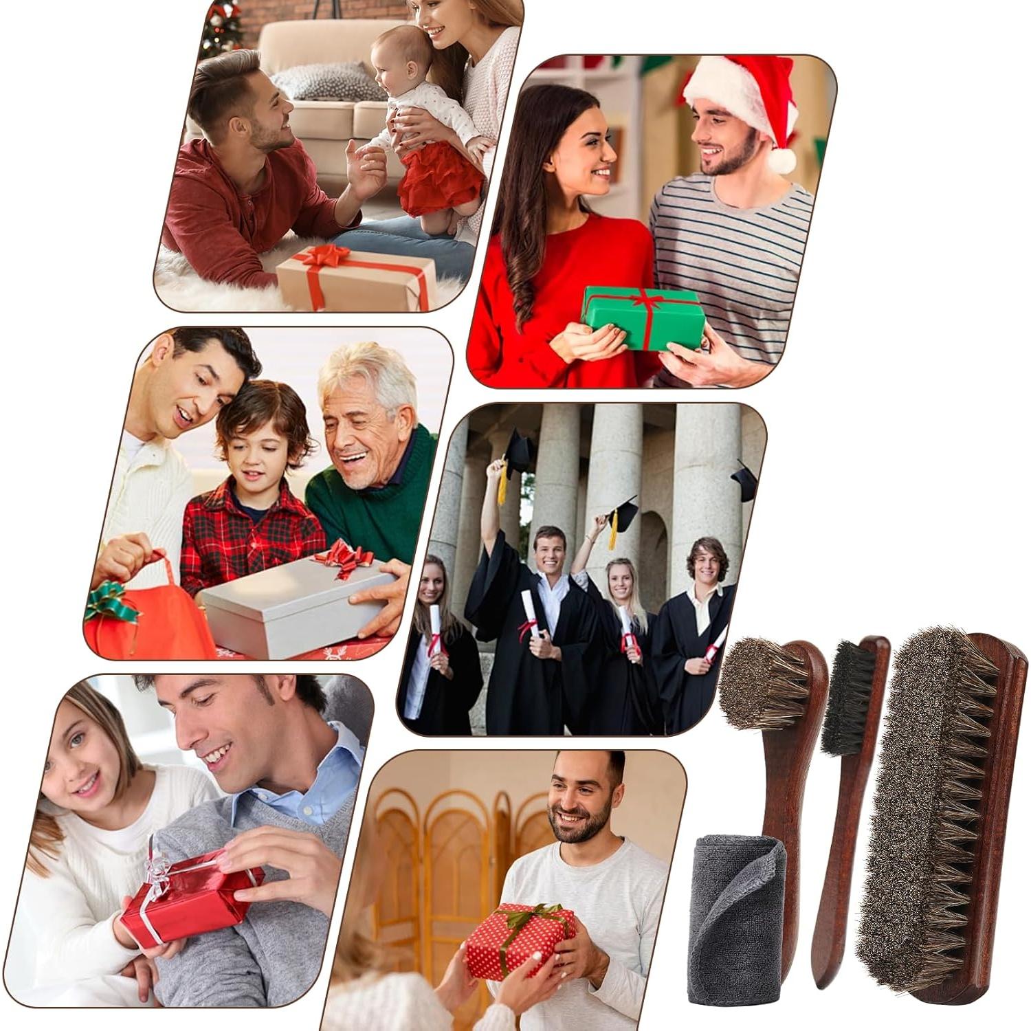 Kit de Cepillos para Zapatos de Cuero Zzisland 4 Piezas