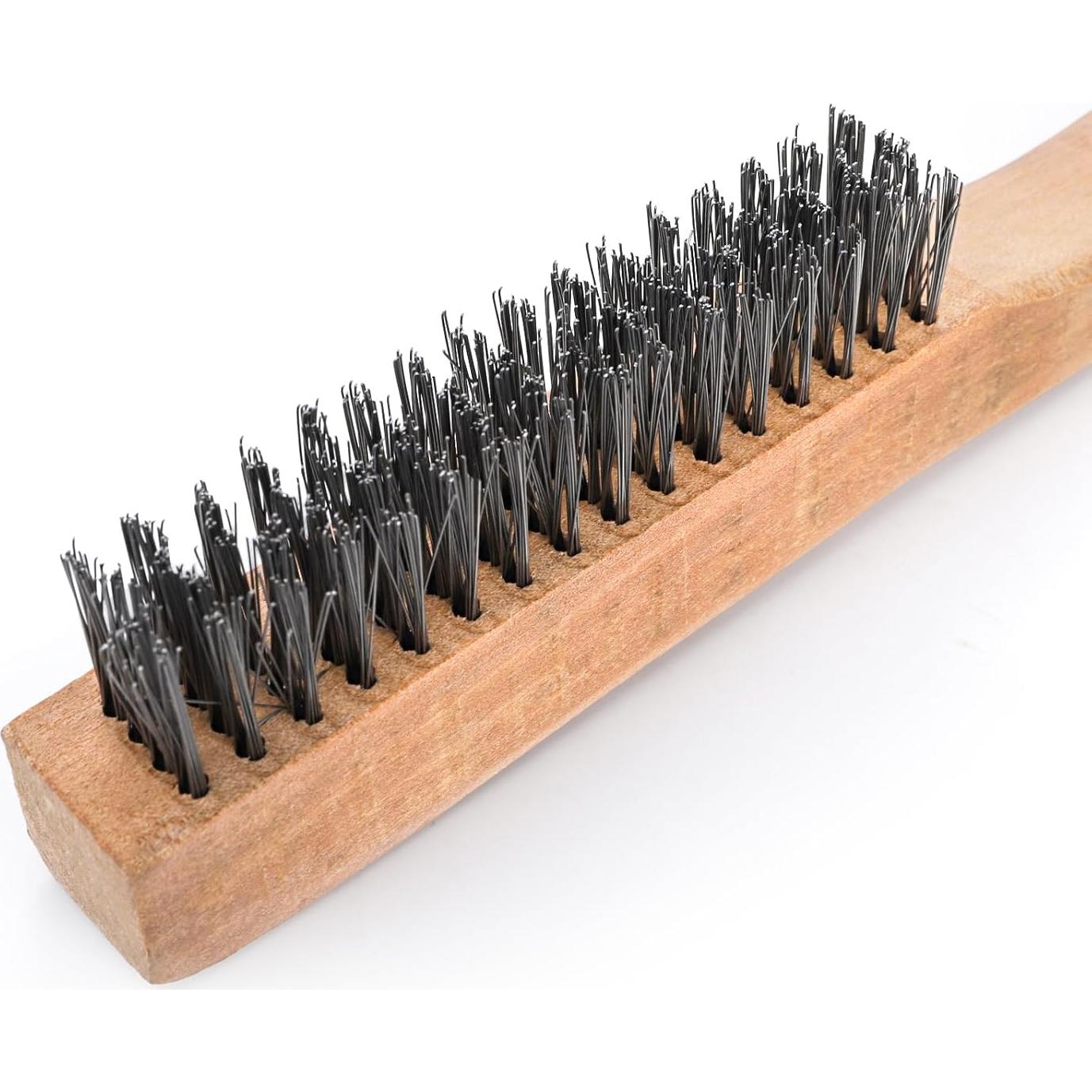 Set de 12 Cepillos de Alambre Elsjoy con Mango de Madera 25.4 cm