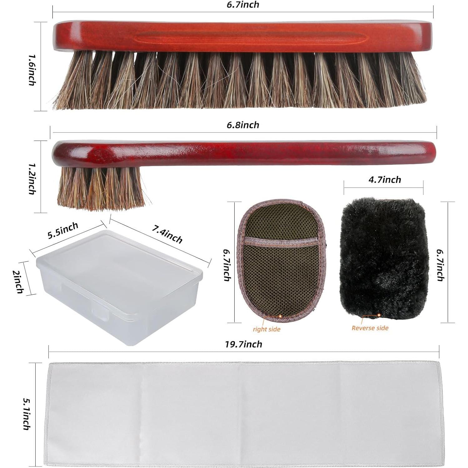 Kit de Cuidado de Zapatos CQSYWQING 5 Piezas Madera Marrón