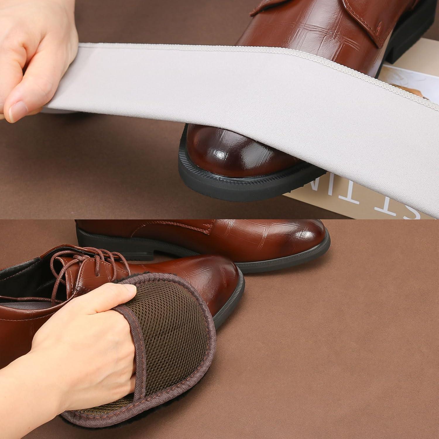 Kit de Cuidado de Zapatos CQSYWQING 5 Piezas Madera Marrón