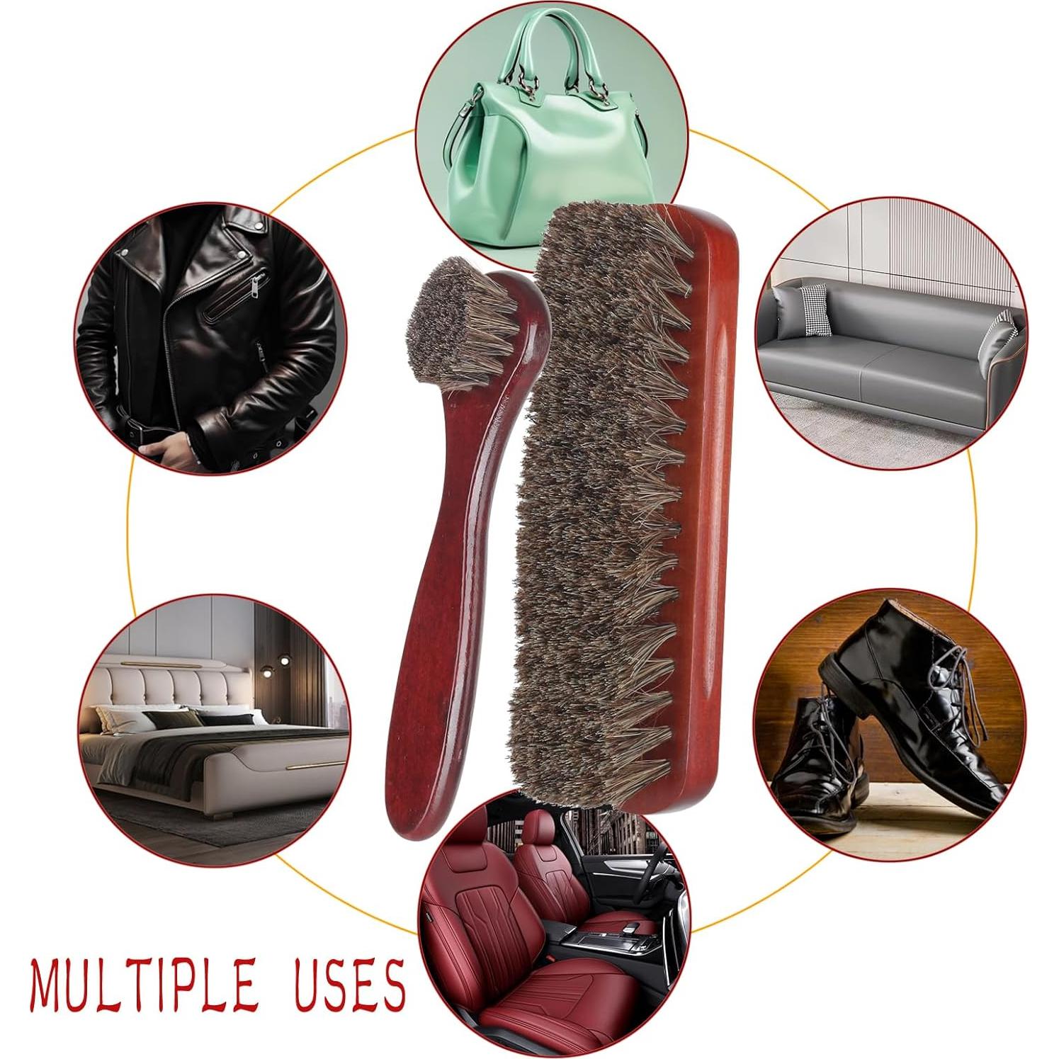 Kit de Cuidado de Zapatos CQSYWQING 5 Piezas Madera Marrón