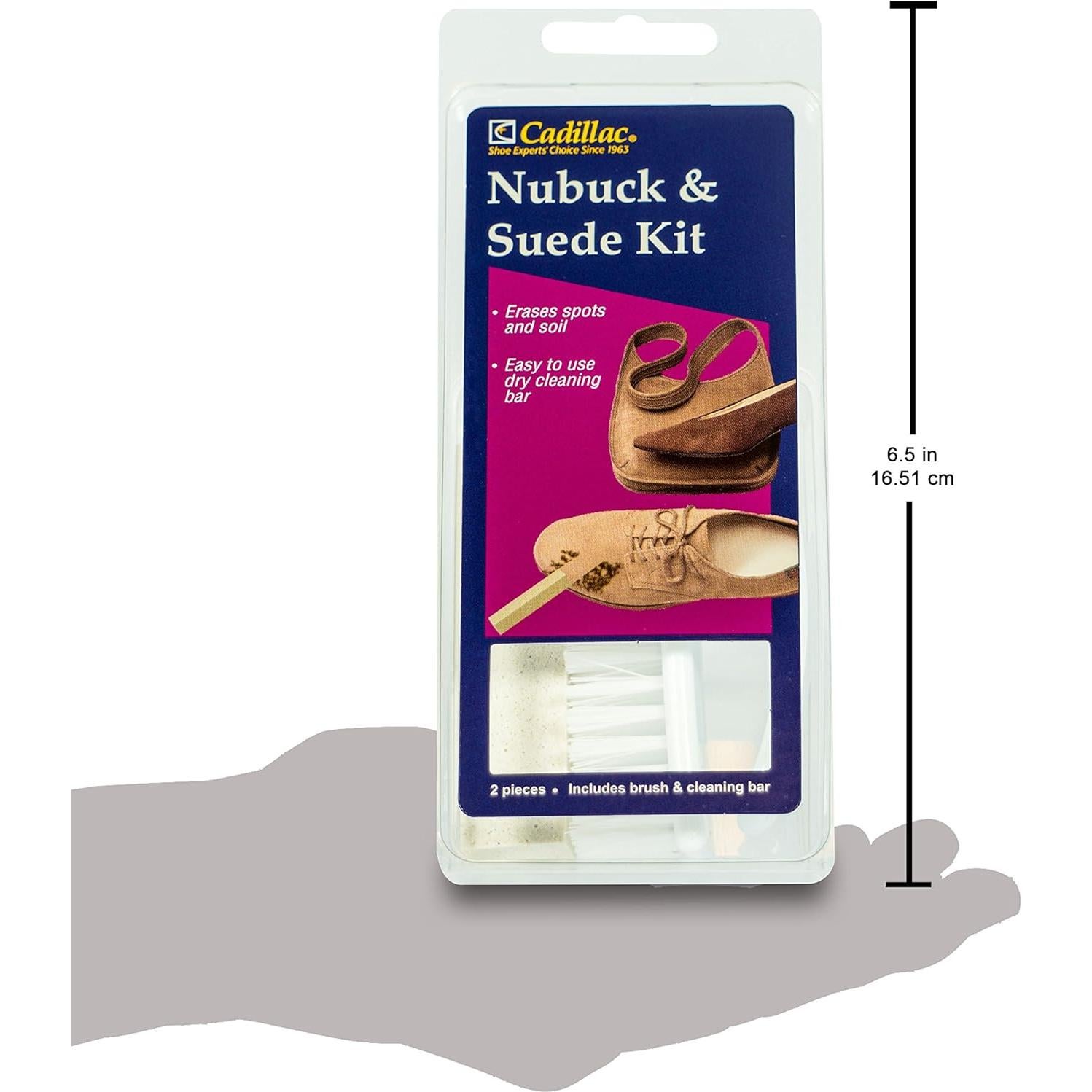 Kit Limpiador Nubuck y Ante Cadillac - Cepillo y Barra 14.7cm