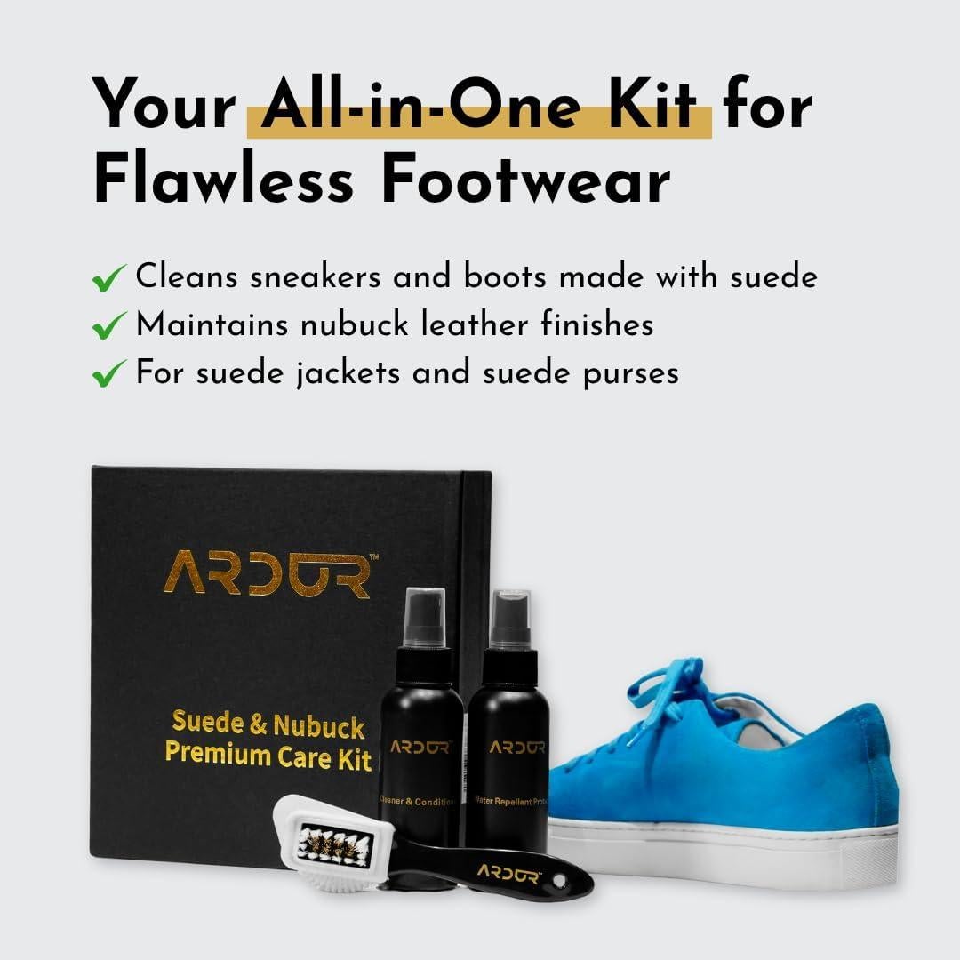 Kit Limpiador de Ante y Nubuck Ardur - Spray y Cepillo Premium
