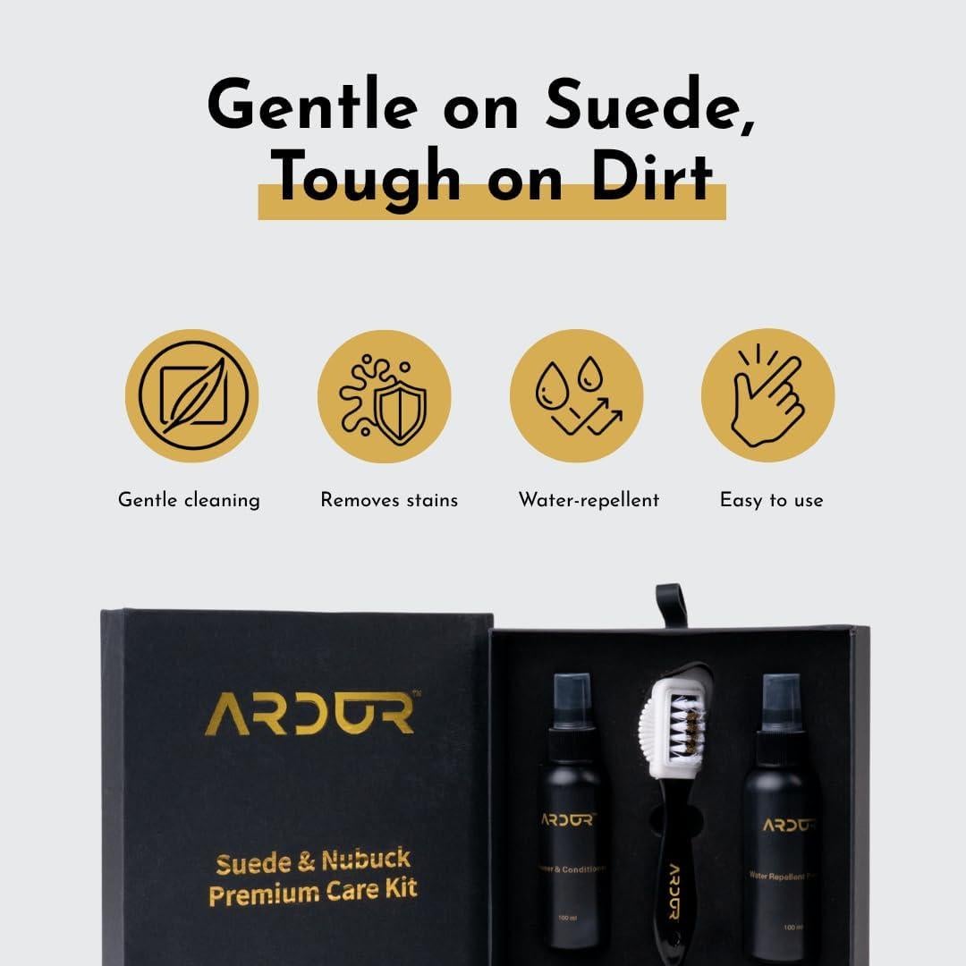 Kit Limpiador de Ante y Nubuck Ardur - Spray y Cepillo Premium