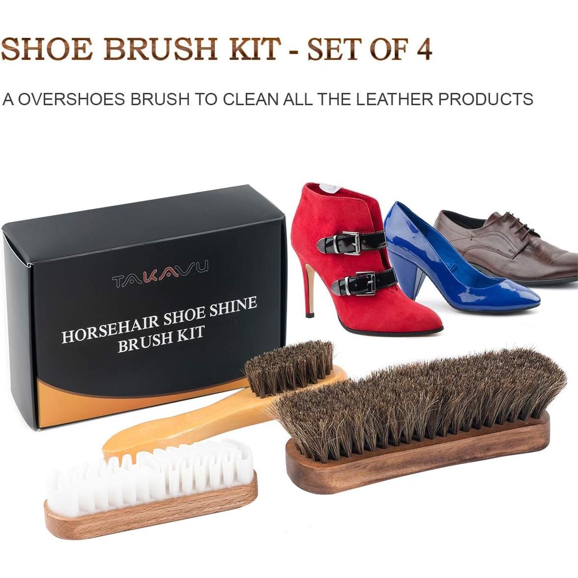 Kit de Cepillos para Brillar Zapatos TAKAVU - 4 Piezas