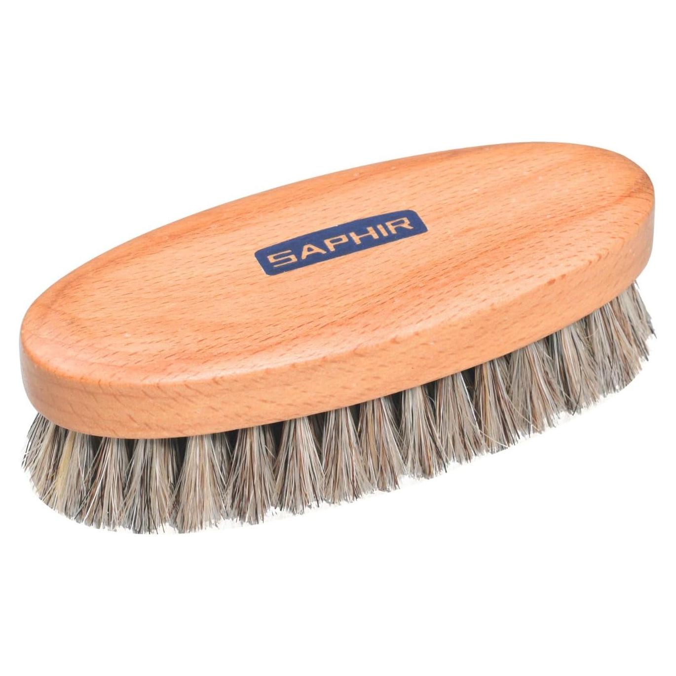 Cepillo Ovalado de Cerda de Caballo Saphir - 13.5cm - Mantenimiento Cuero