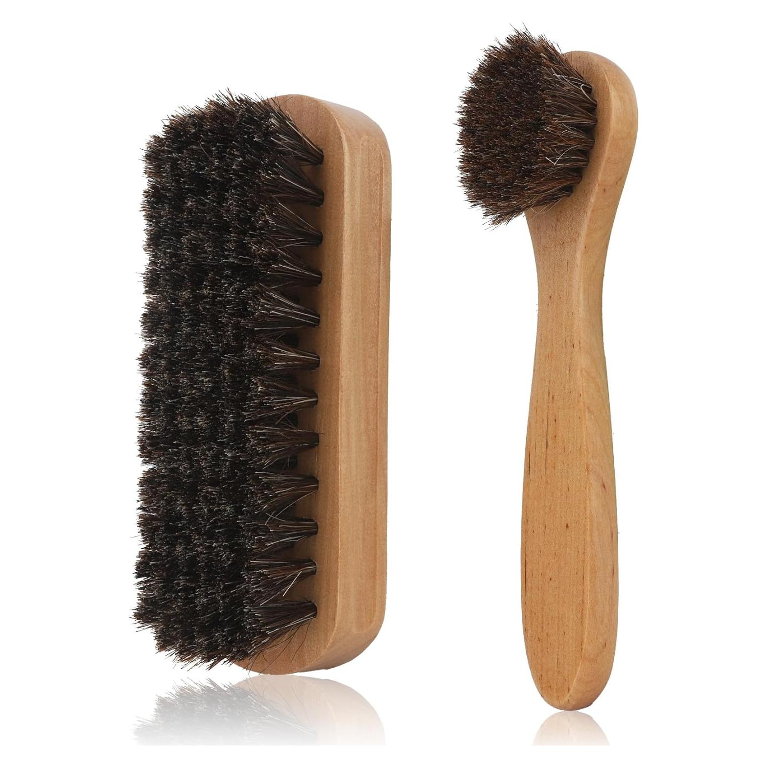 Kit de Cepillos para Zapatos SythorYang - 2 Pcs Cerda de Caballo