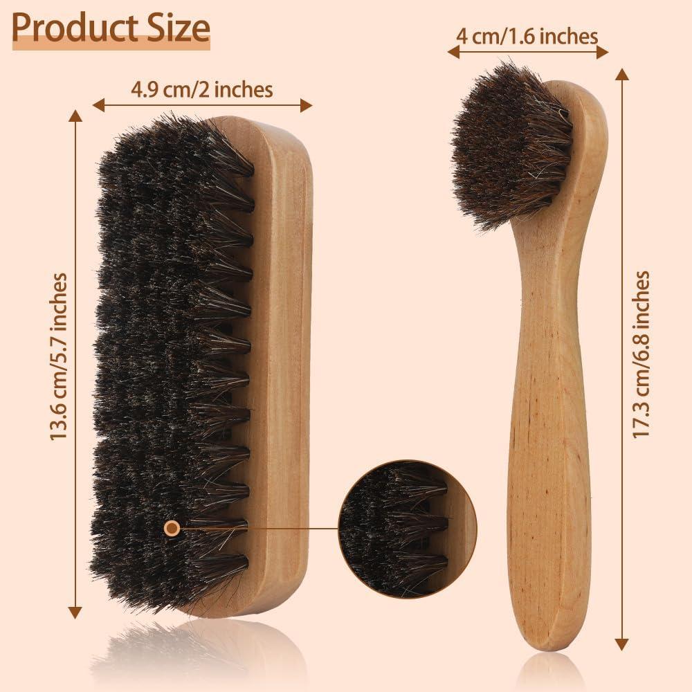 Kit de Cepillos para Zapatos SythorYang - 2 Pcs Cerda de Caballo