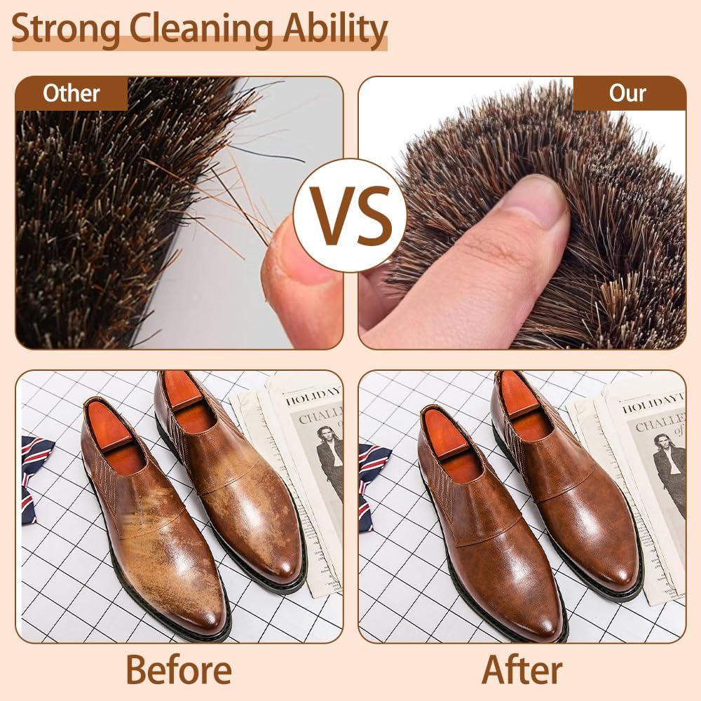 Kit de Cepillos para Zapatos SythorYang - 2 Pcs Cerda de Caballo